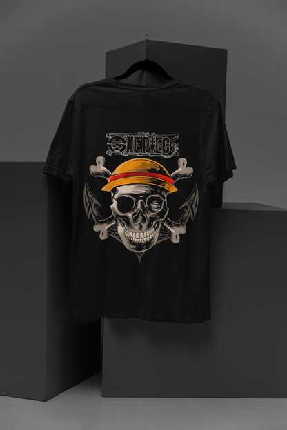 One Piece  Unisex Regular fit Tshirt, Anime Graphic T-shirt, Black, Cotton, Anime Print (OP-66)