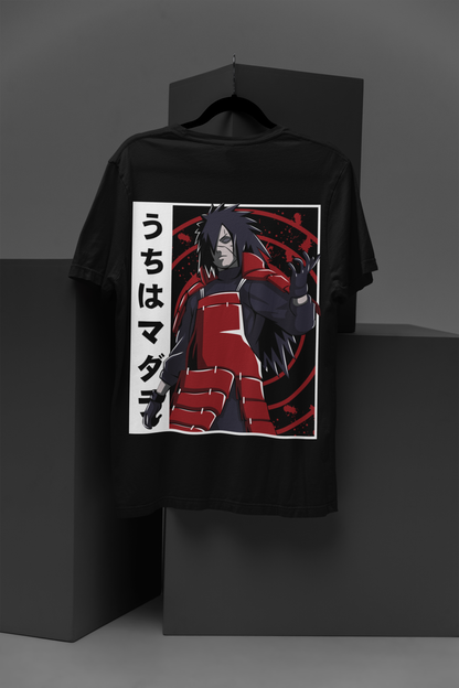Madara Uchiha Naruto Unisex Regular fit Tshirt, Anime Graphic T-shirt, Black, Cotton, Anime Print