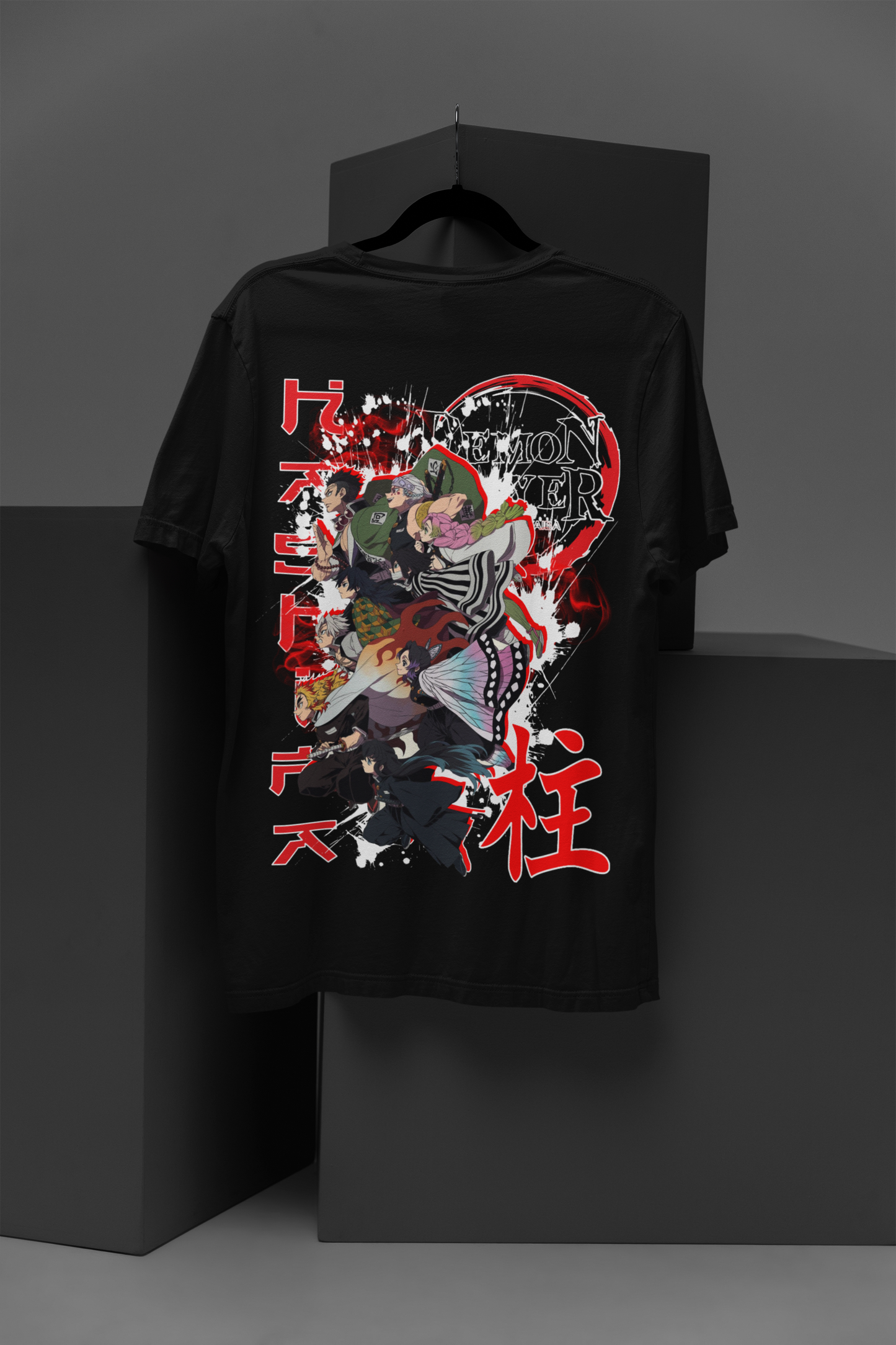 Demon Slayer Hashira  Unisex Regular fit Tshirt, Anime Graphic T-shirt, Black, Cotton, Anime Print (D036)