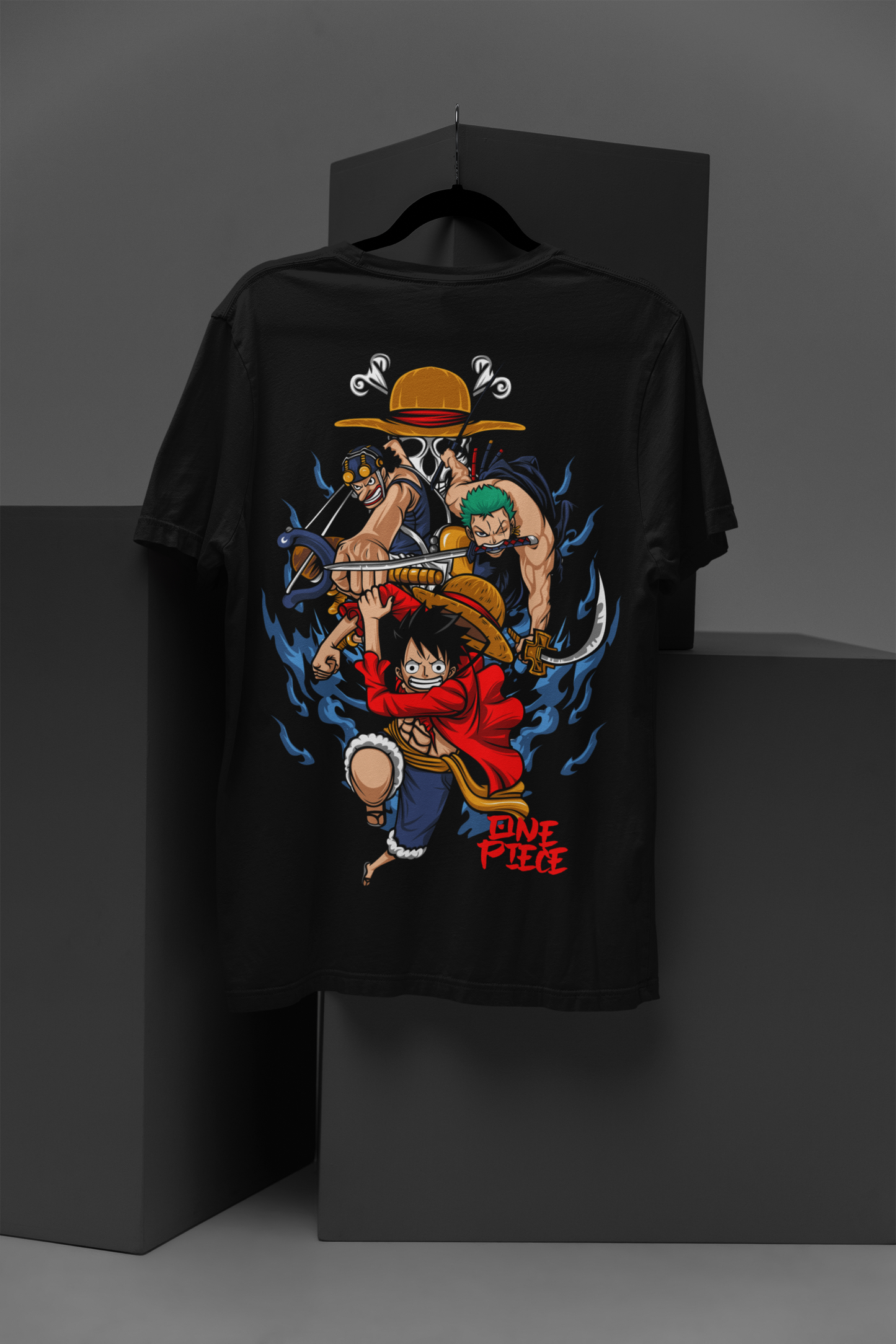 One Piece  Unisex Regular fit Tshirt, Anime Graphic T-shirt, Black, Cotton, Anime Print (OP-85)