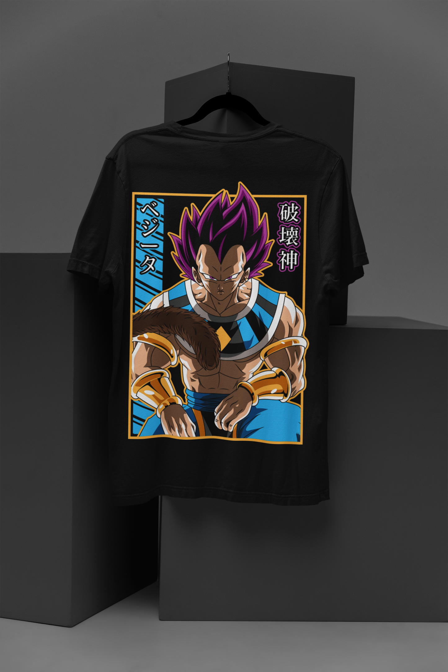 Vegeta D-2 Dragon Ball Z Unisex Regular fit Tshirt, Anime Graphic T-shirt, Black, Cotton, Anime Print