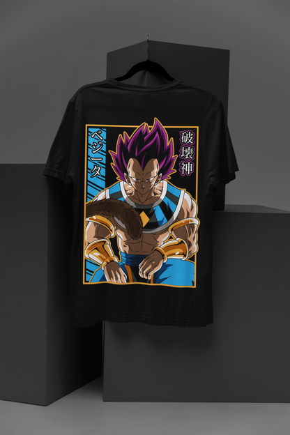 Vegeta D-2 Dragon Ball Z Unisex Regular fit Tshirt, Anime Graphic T-shirt, Black, Cotton, Anime Print