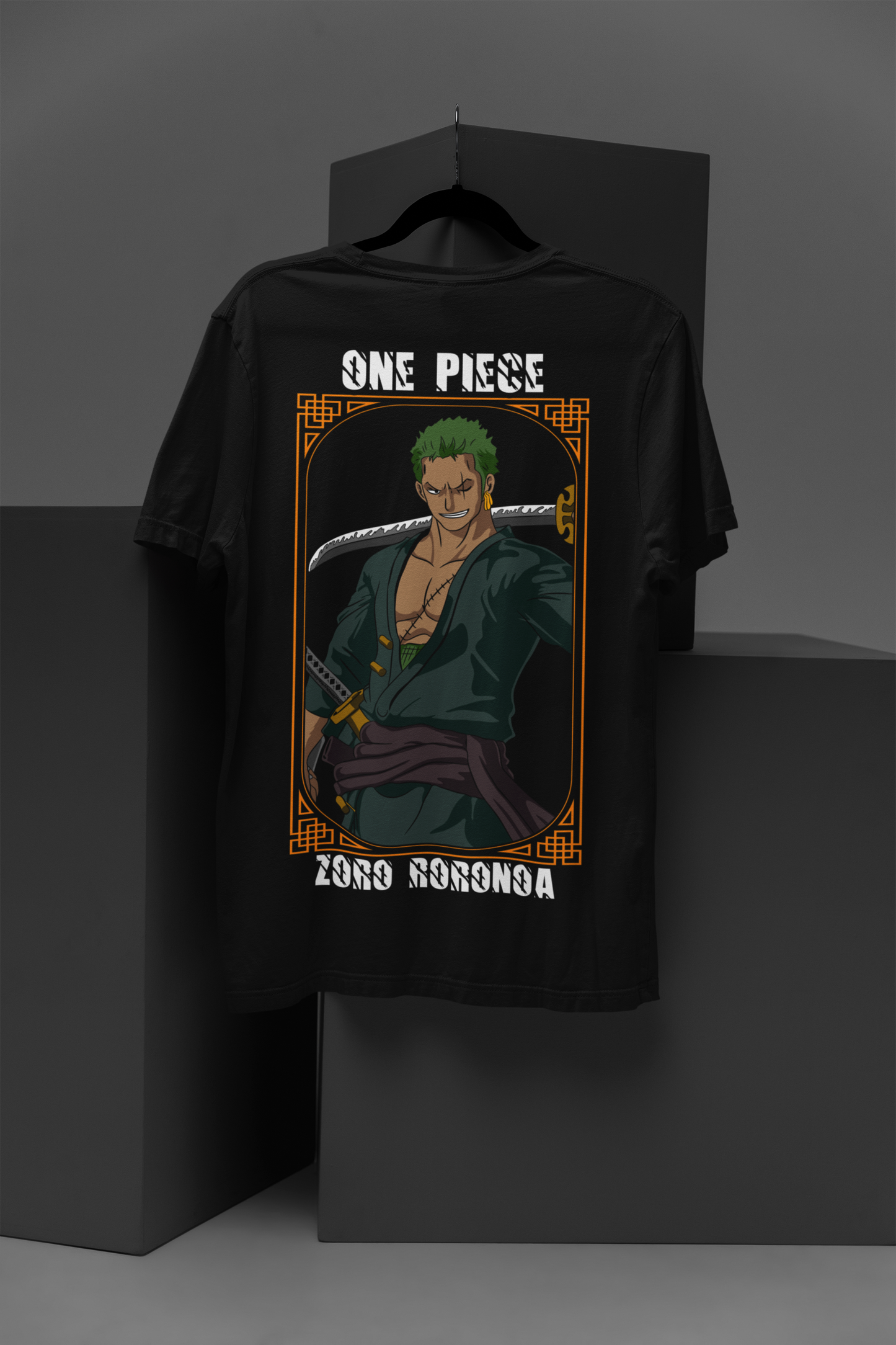 Roronoa Zoro One Piece  Unisex Regular fit Tshirt, Anime Graphic T-shirt, Black, Cotton, Anime Print
