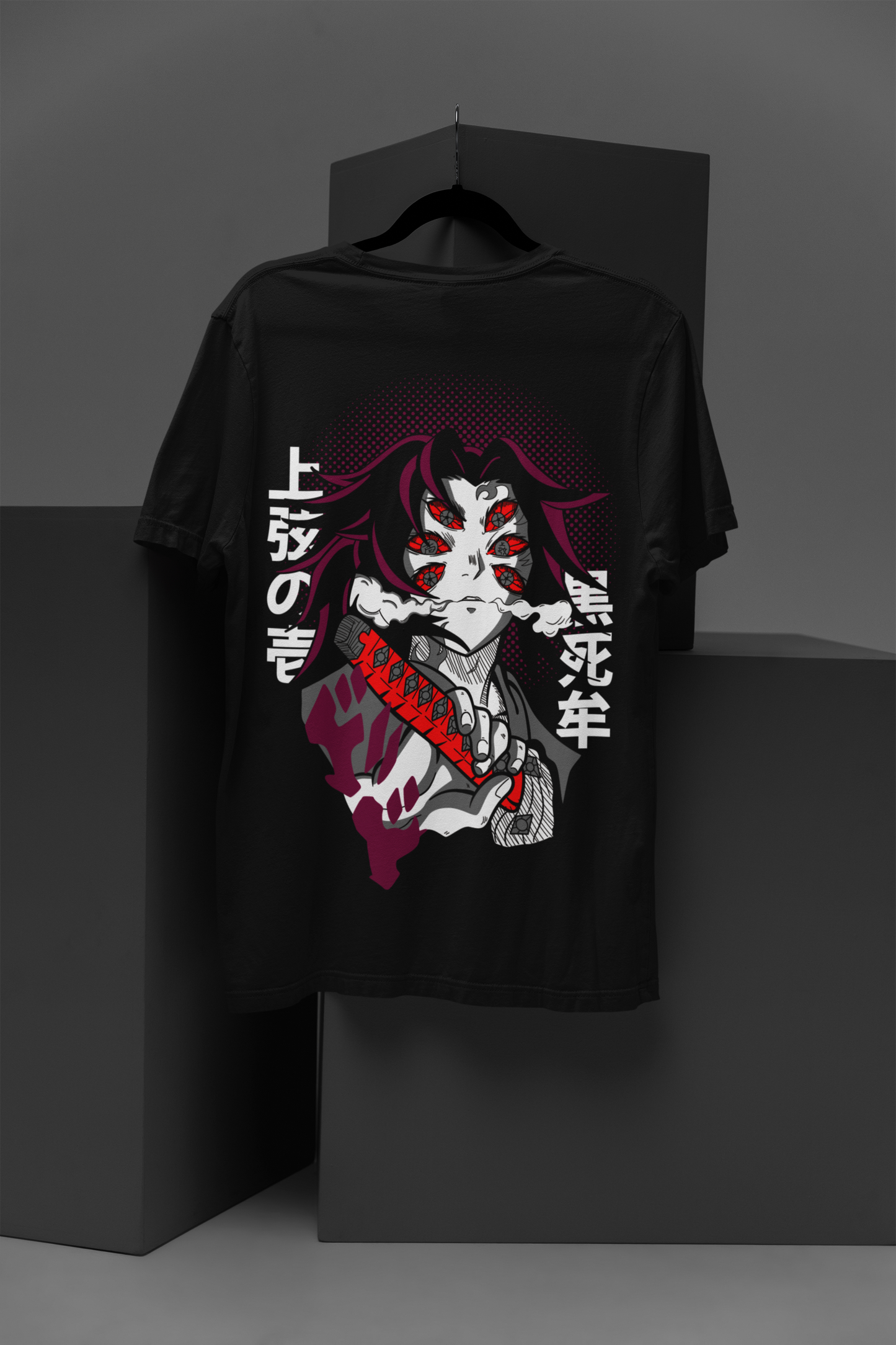 Kokushibo Demon Slayer Unisex Regular fit Tshirt, Anime Graphic T-shirt, Black, Cotton, Anime Print