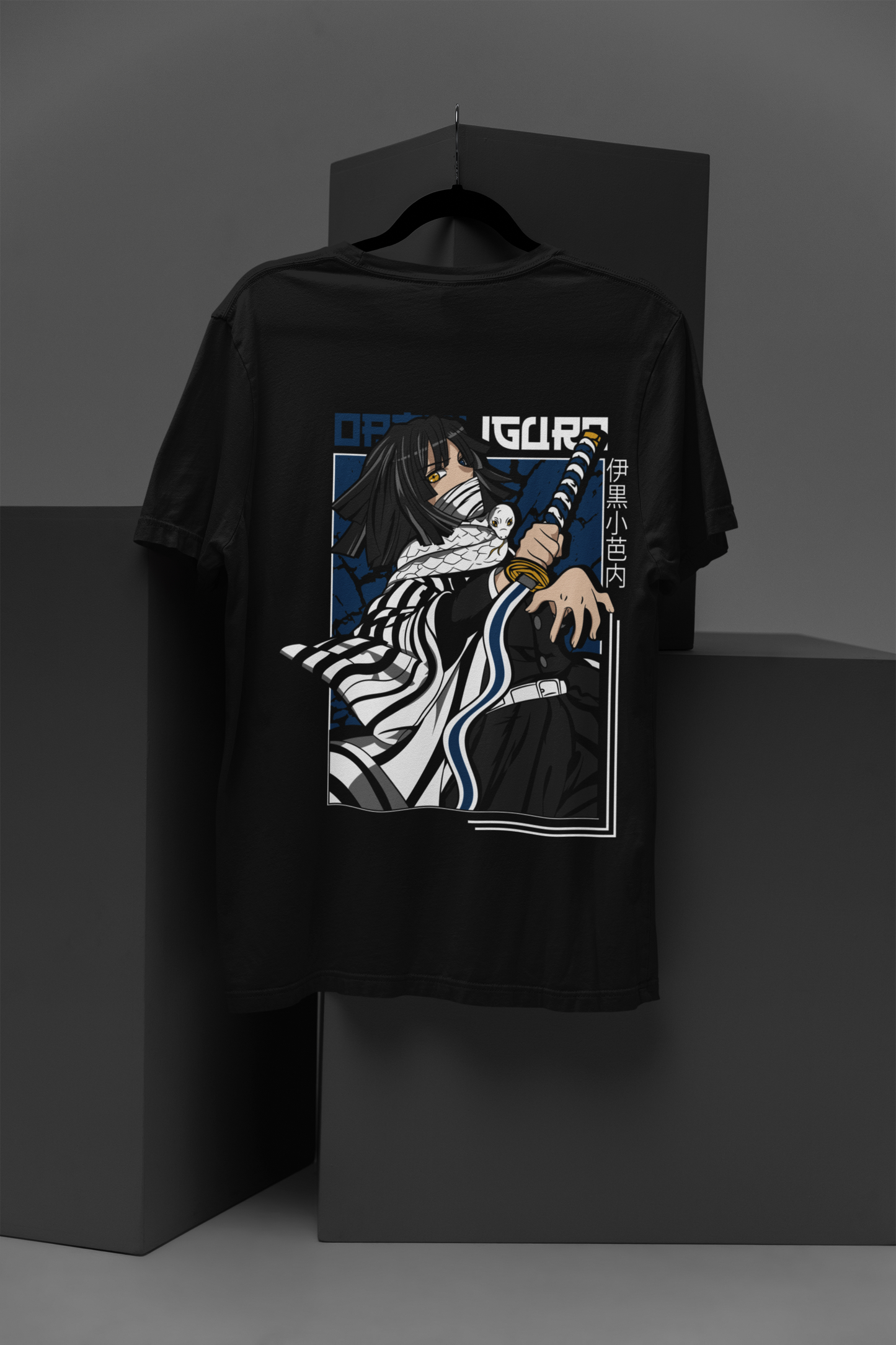 Obanai Iguro Demon Slayer Unisex Regular fit Tshirt, Anime Graphic T-shirt, Black, Cotton, Anime Print