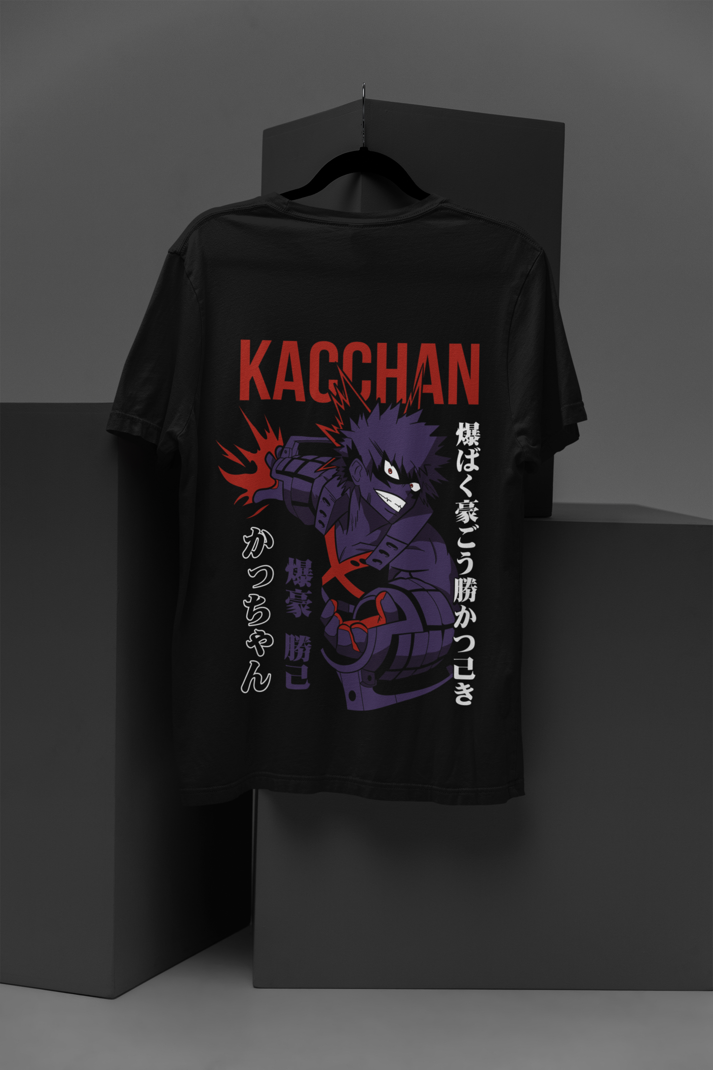Katsuki Bakugo(D-3) My Hero Academia Unisex Regular fit Tshirt, Anime Graphic T-shirt, Black, Cotton, Anime Print