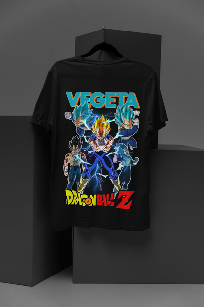 Vegeta Dragon Ball Z Unisex Regular fit Tshirt, Anime Graphic T-shirt, Black, Cotton, Anime Print