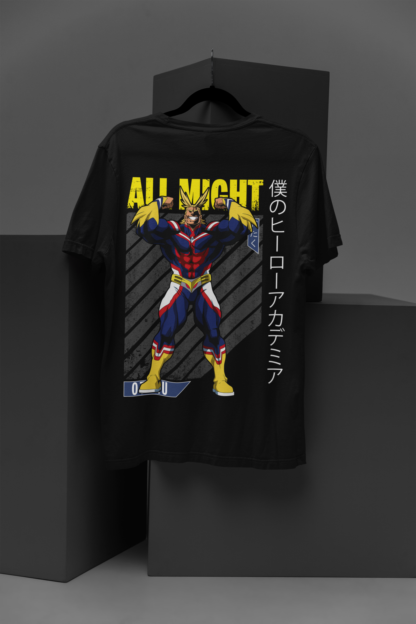 All Might My Hero Academia Unisex Regular fit Tshirt, Anime Graphic T-shirt, Black, Cotton, Anime Print