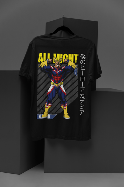All Might My Hero Academia Unisex Regular fit Tshirt, Anime Graphic T-shirt, Black, Cotton, Anime Print