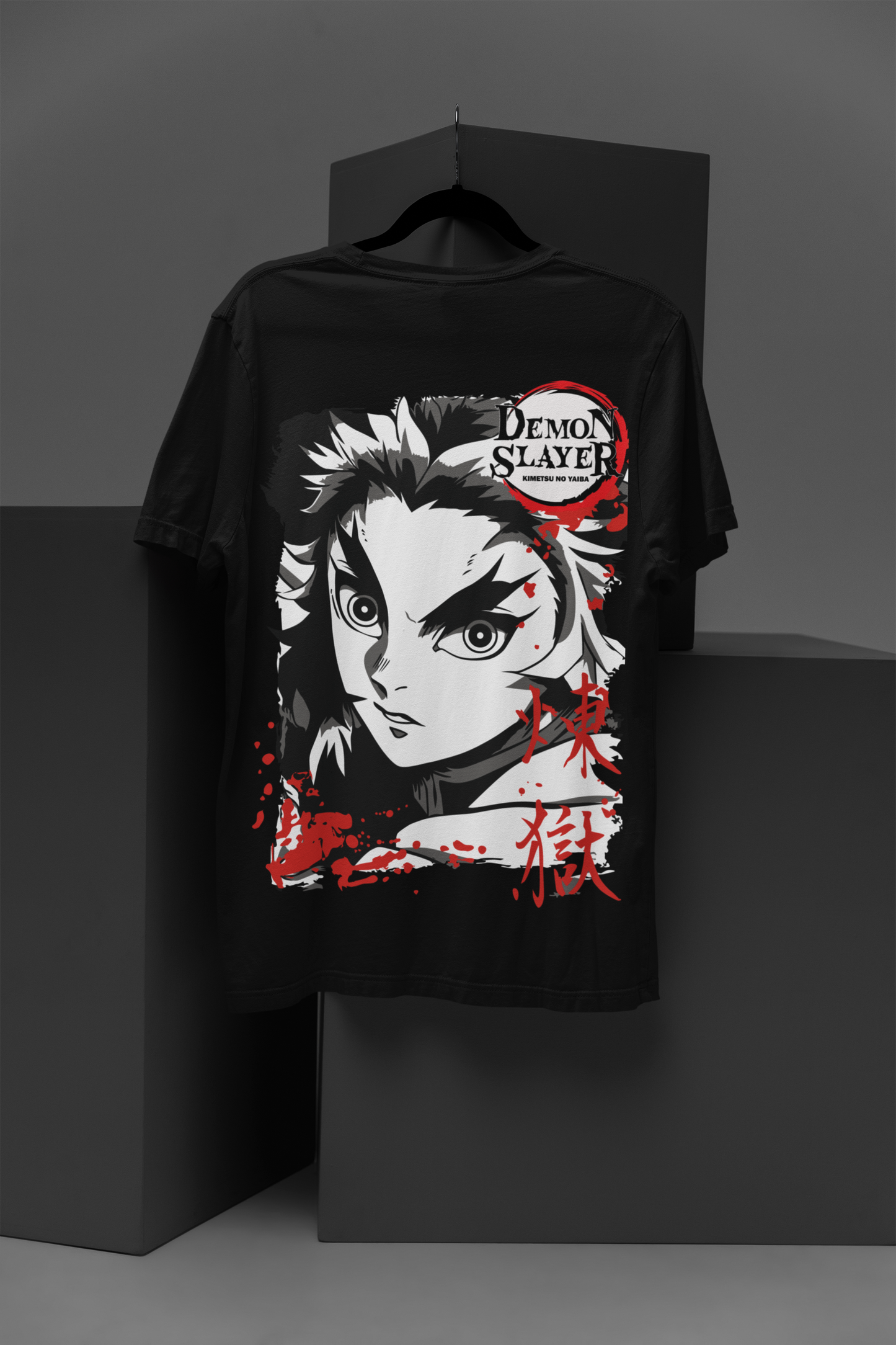 Kyōjurō Rengoku Demon Slayer Unisex Regular fit Tshirt, Anime Graphic T-shirt, Black, Cotton, Anime Print