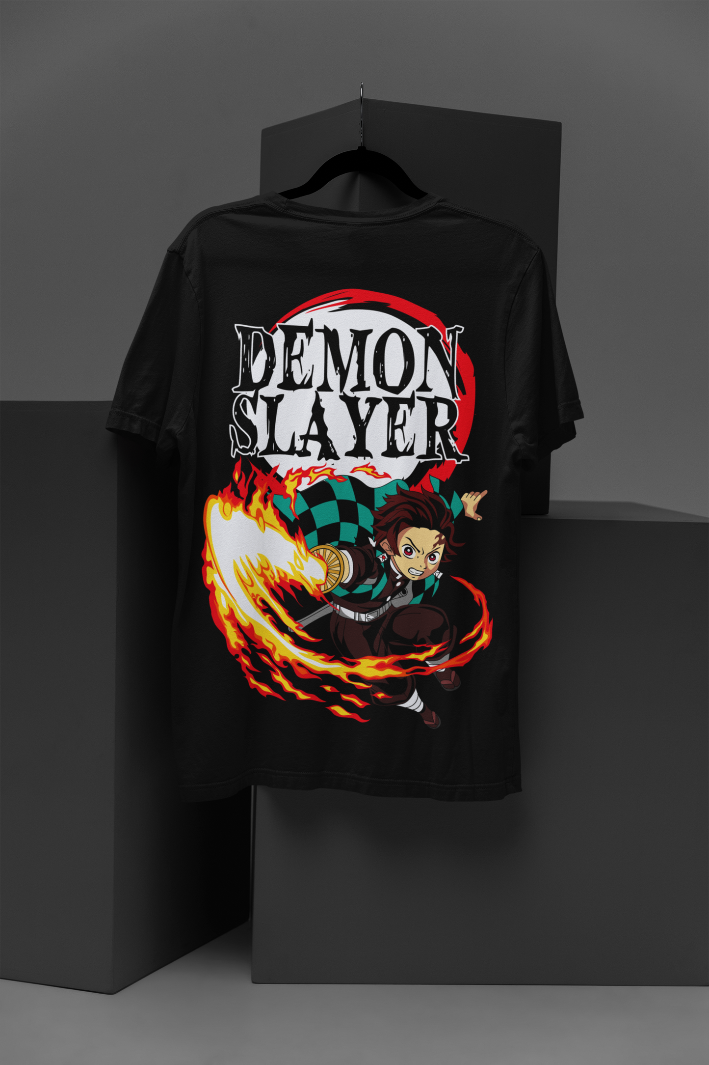 Tanjiro D-2 Demon Slayer Unisex Regular fit T-shirt, Anime Graphic T-shirt, Black, Cotton, Anime Print