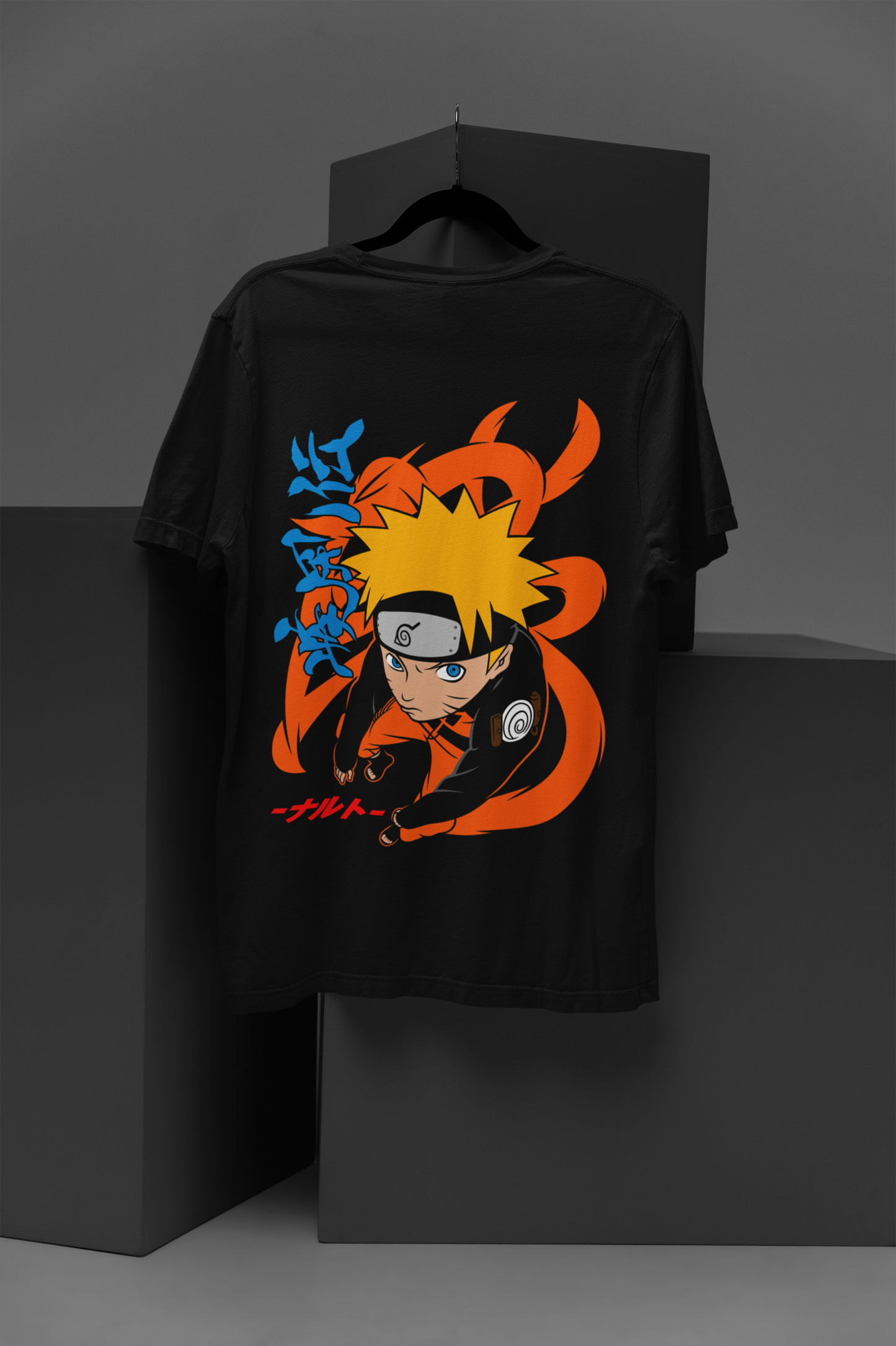 Naruto (D-5) Unisex Regular fit Tshirt, Anime Graphic T-shirt, Black, Cotton, Anime Print