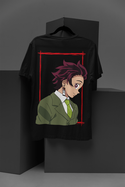 Tanjiro Kamado D-4 Demon Slayer Unisex Regular fit Tshirt, Anime Graphic T-shirt, Black, Cotton, Anime Print