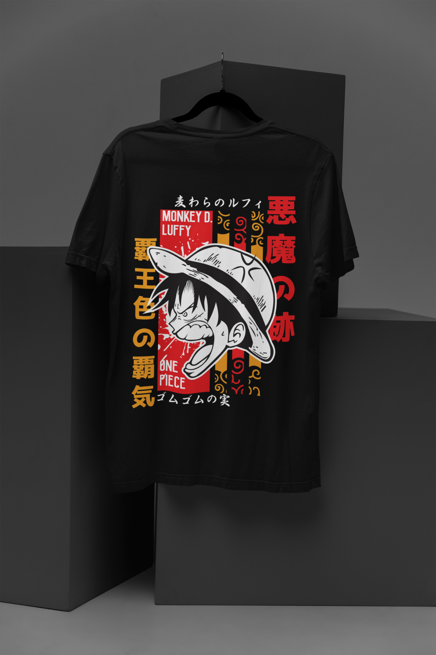 Luffy (D-5)One Piece  Unisex Regular fit Tshirt, Anime Graphic T-shirt, Black, Cotton, Anime Print )