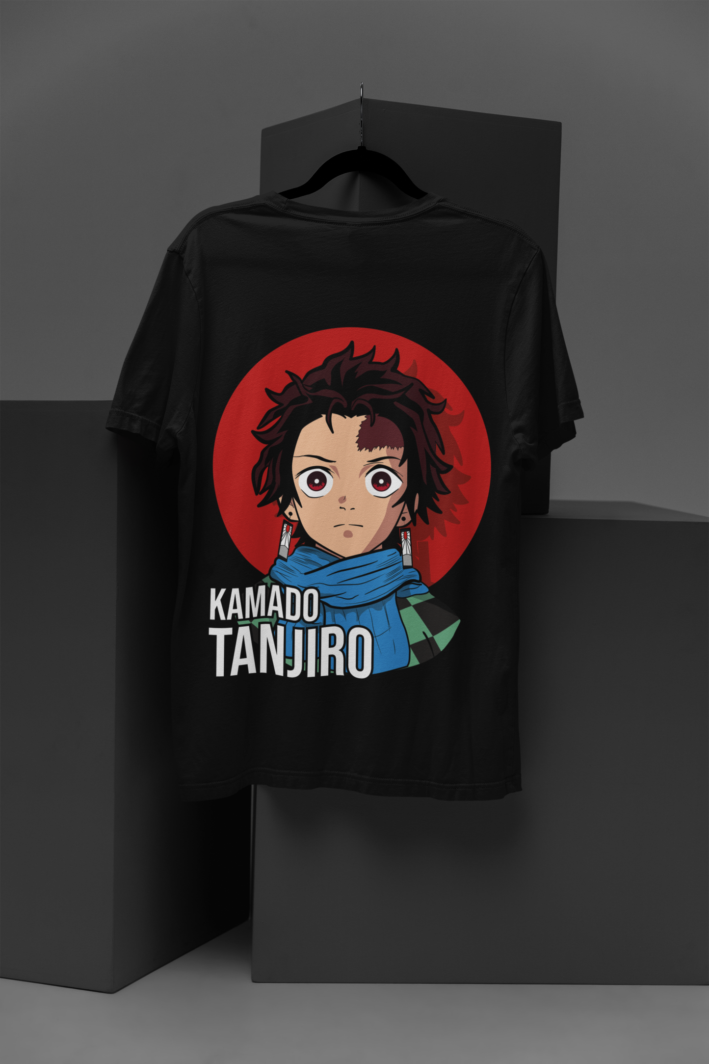 Tanjiro Kamado D-5 Demon Slayer Unisex Regular fit Tshirt, Anime Graphic T-shirt, Black, Cotton, Anime Print