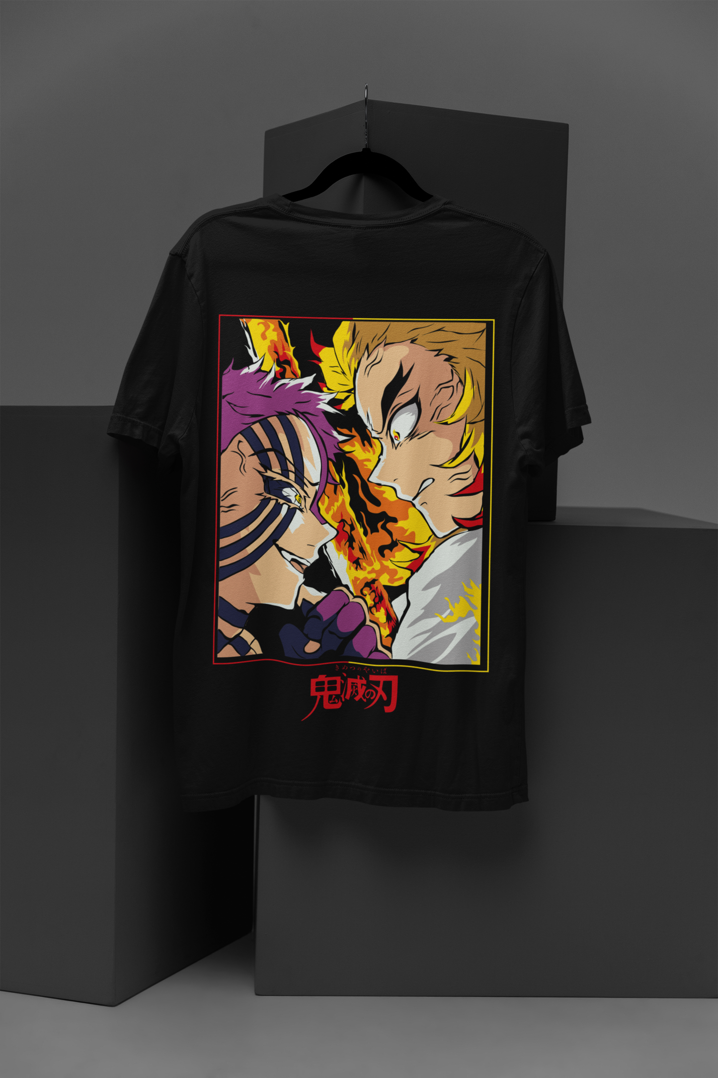 Demon Slayer Unisex Regular fit Tshirt, Anime Graphic T-shirt, Black, Cotton, Anime Print (D032)
