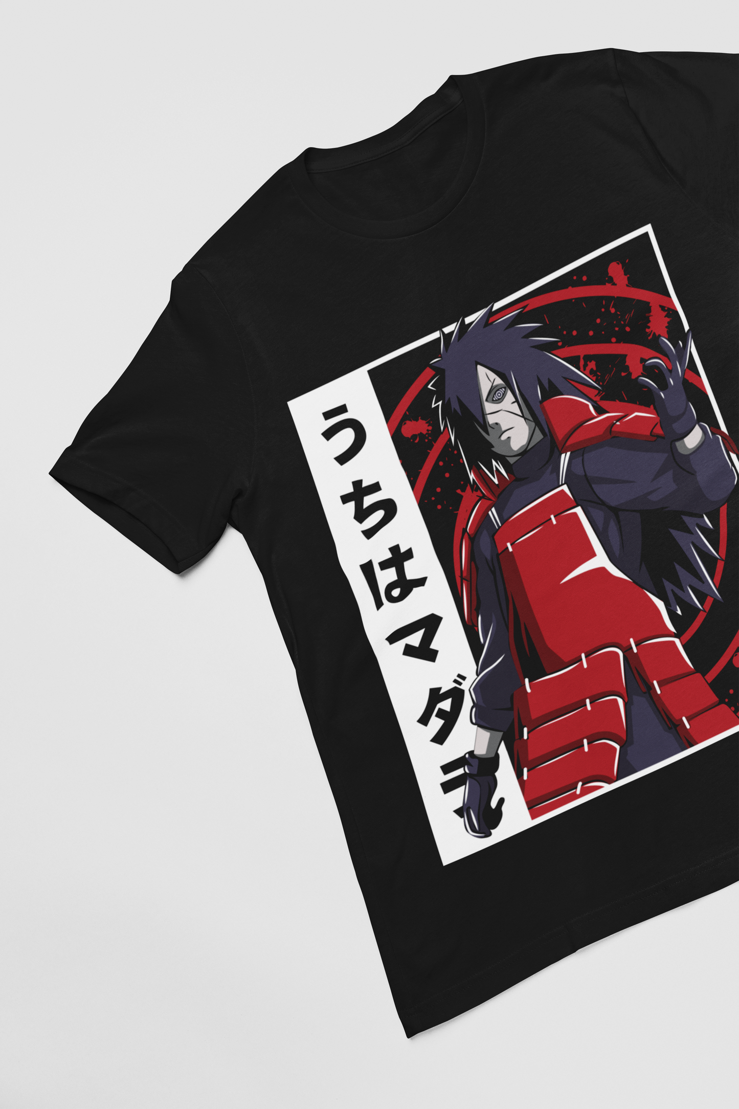 Madara Uchiha Naruto Unisex Regular fit Tshirt, Anime Graphic T-shirt, Black, Cotton, Anime Print