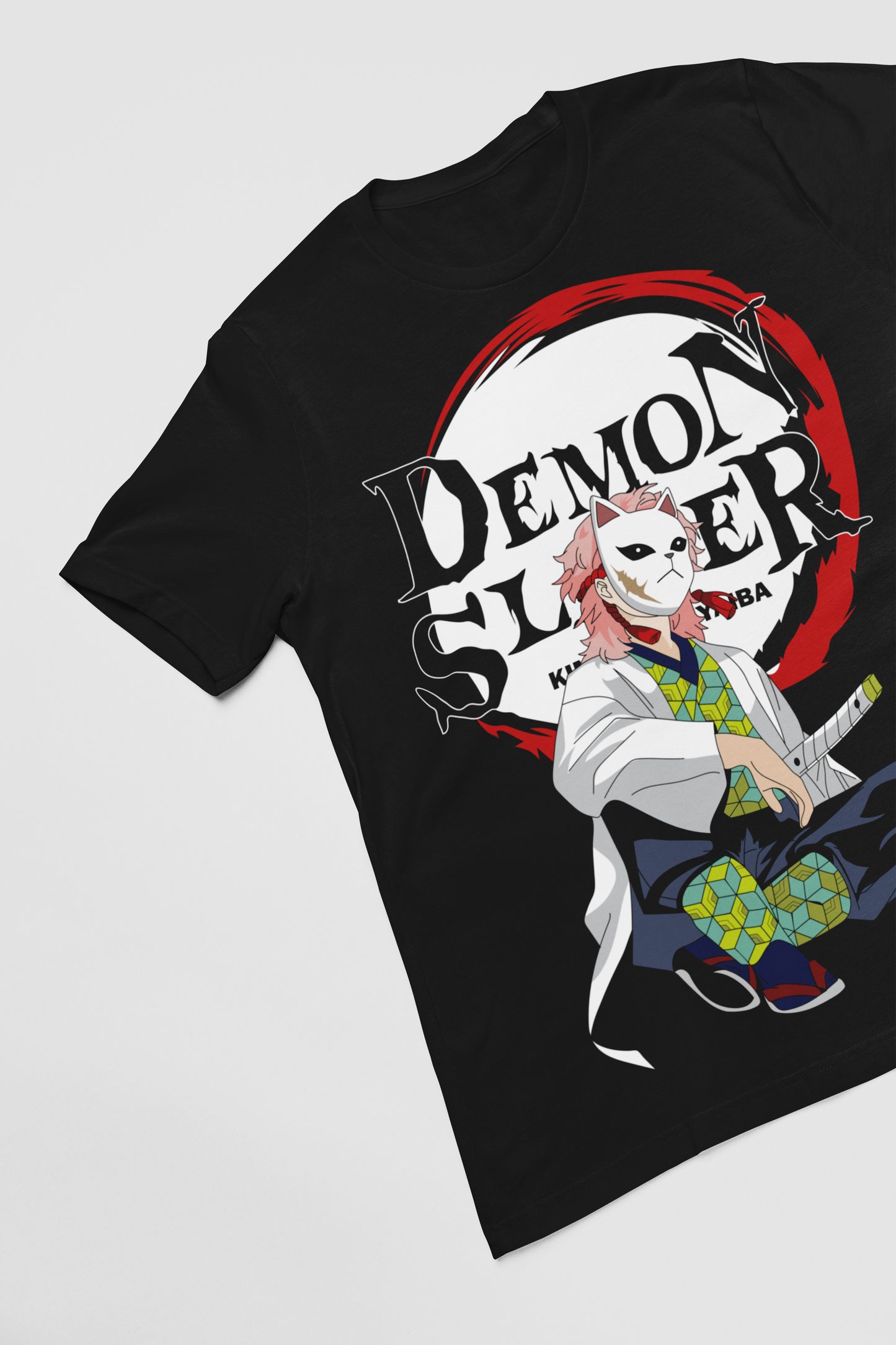 Demon Slayer Unisex Regular fit Tshirt, Anime Graphic T-shirt, Black, Cotton, Anime Print (D042)