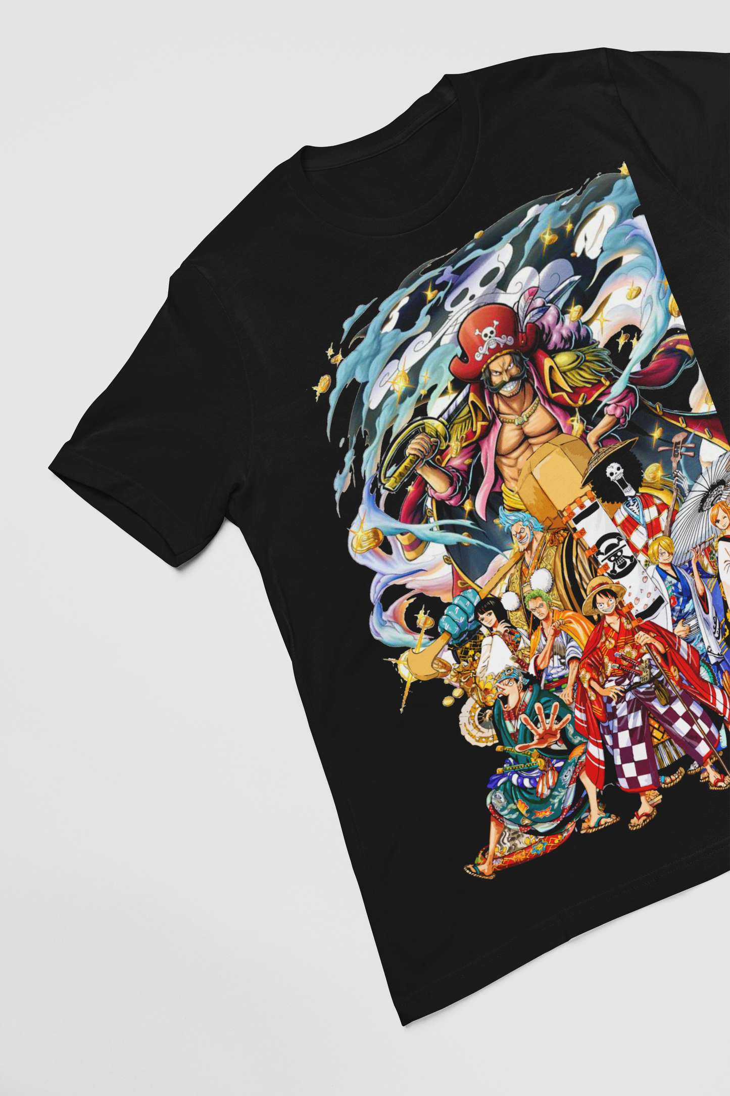 One Piece  Unisex Regular fit Tshirt, Anime Graphic T-shirt, Black, Cotton, Anime Print (OP-12)