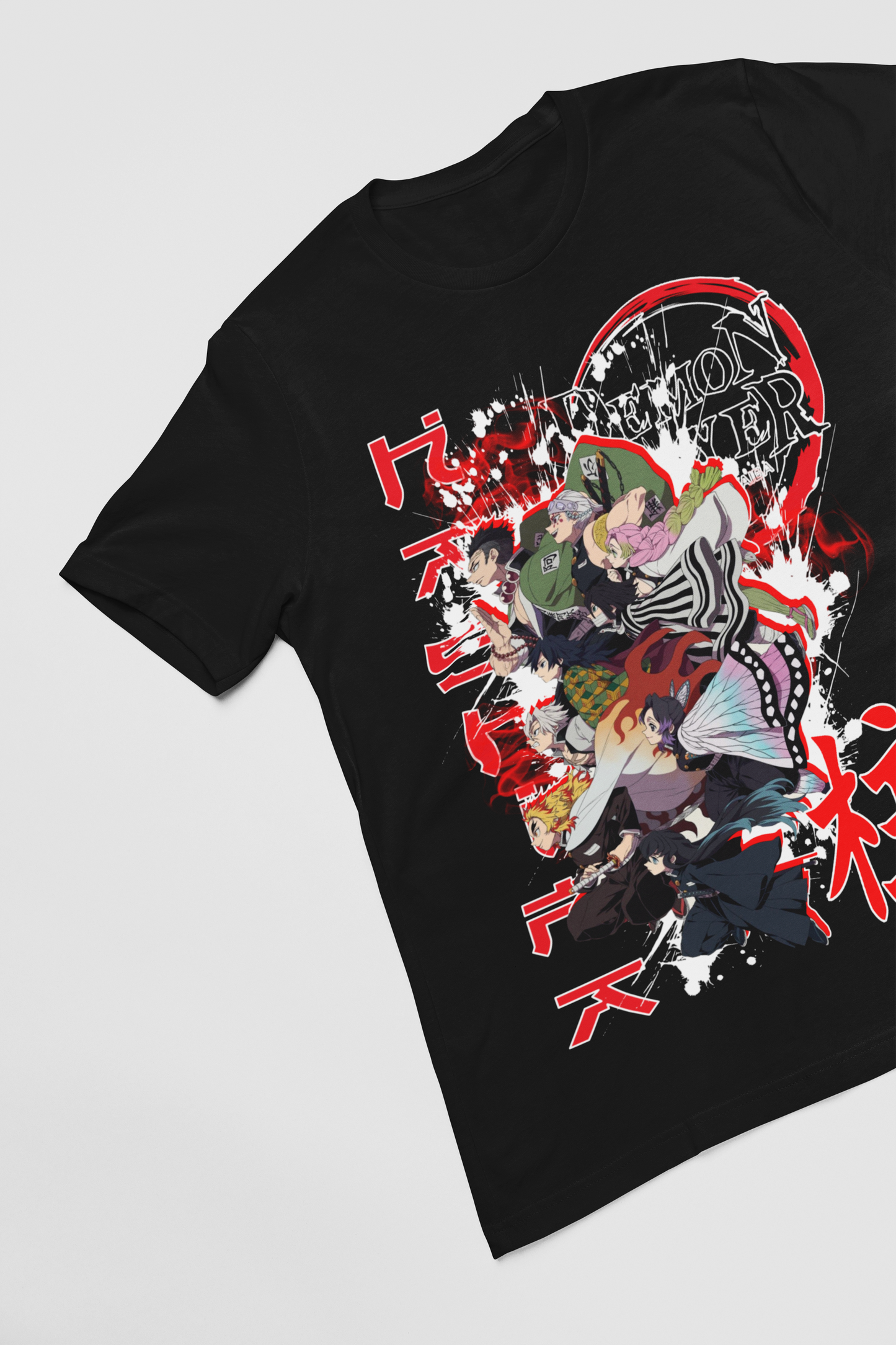 Demon Slayer Hashira  Unisex Regular fit Tshirt, Anime Graphic T-shirt, Black, Cotton, Anime Print (D036)