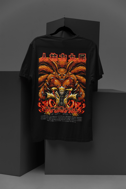 Naruto Unisex Regular fit Tshirt, Anime Graphic T-shirt, Black, Cotton, Anime Print