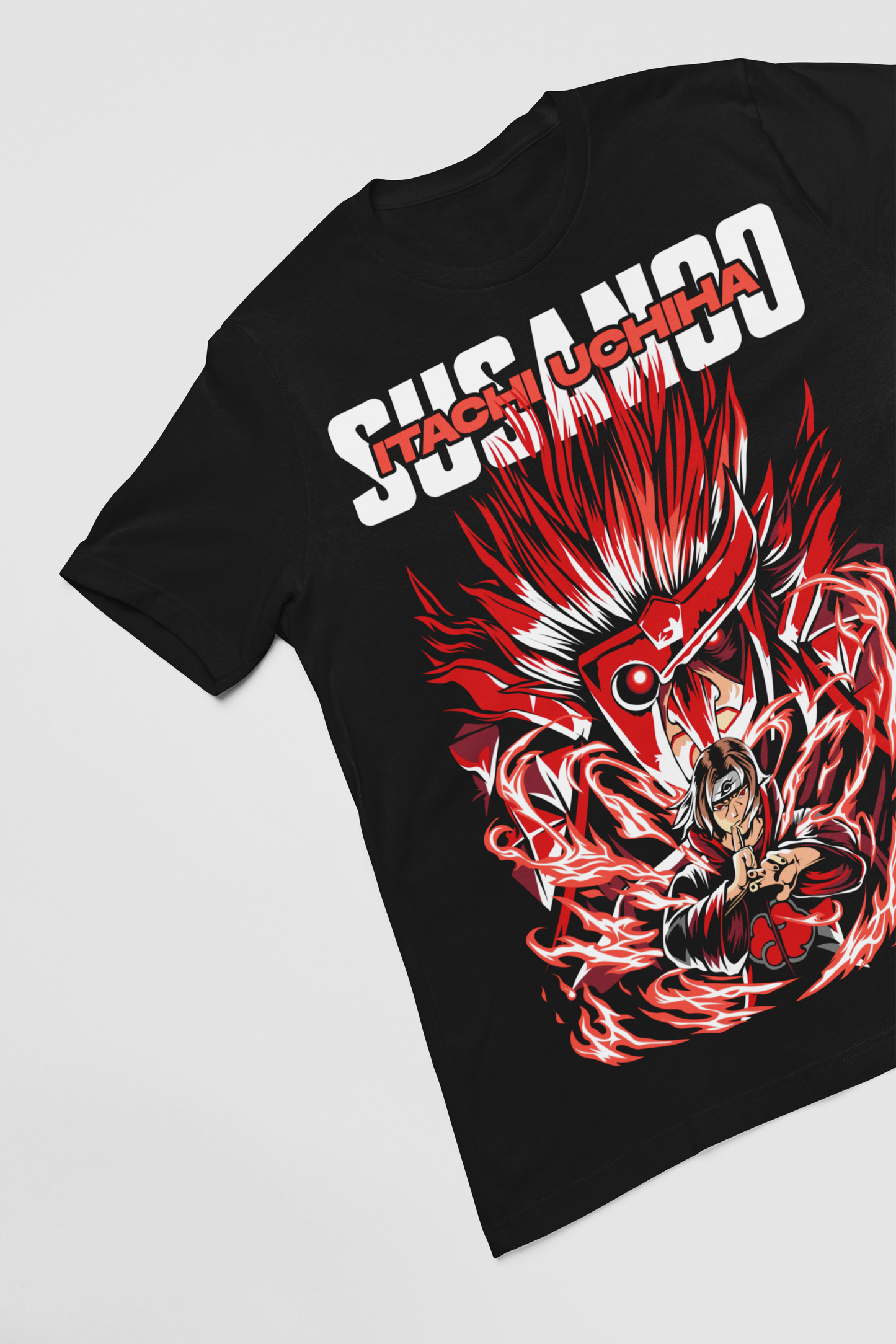 Itachi Uchiha (D-2) Naruto Unisex Regular fit Tshirt, Anime Graphic T-shirt, Black, Cotton, Anime Print