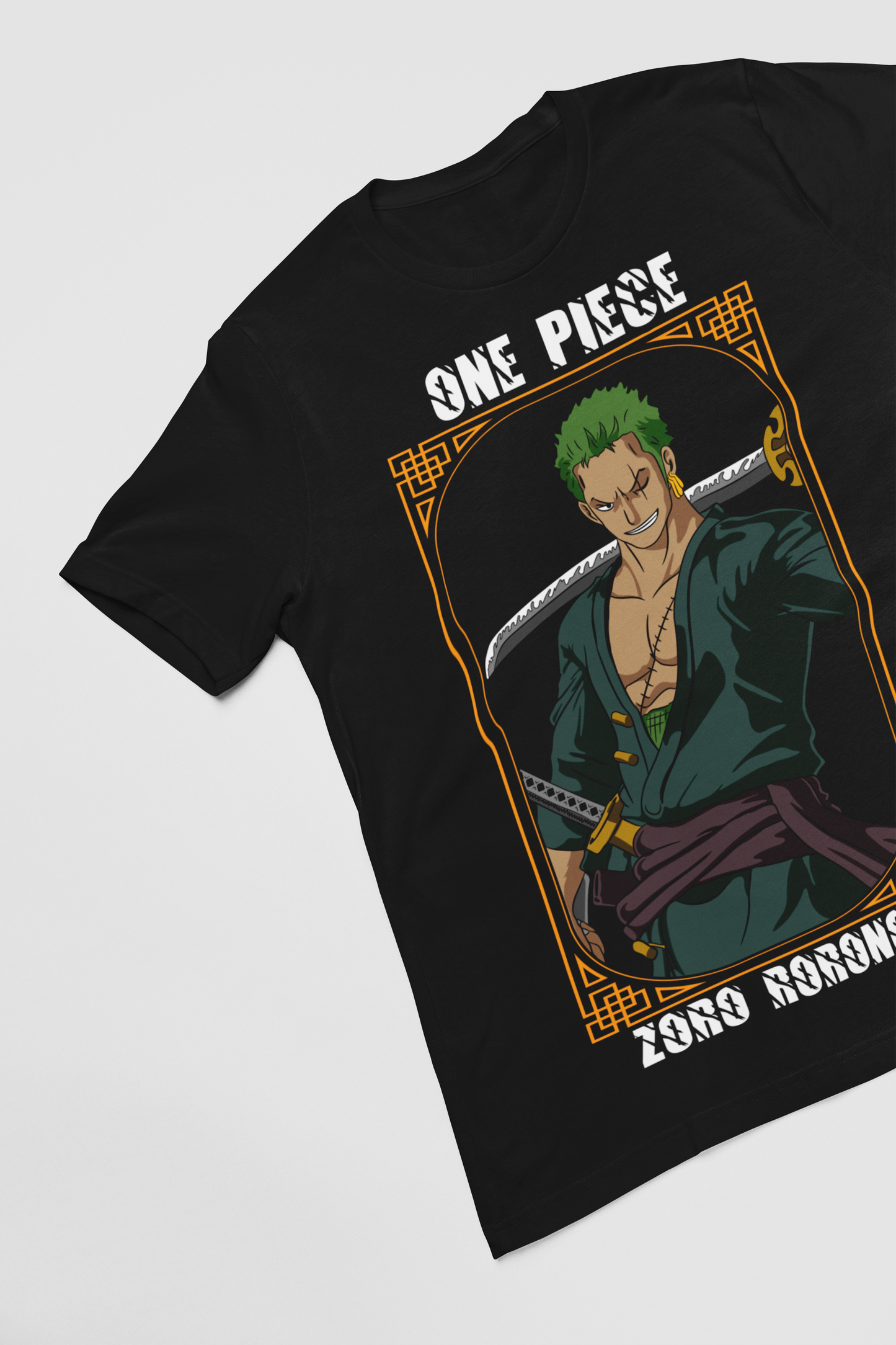 Roronoa Zoro One Piece  Unisex Regular fit Tshirt, Anime Graphic T-shirt, Black, Cotton, Anime Print