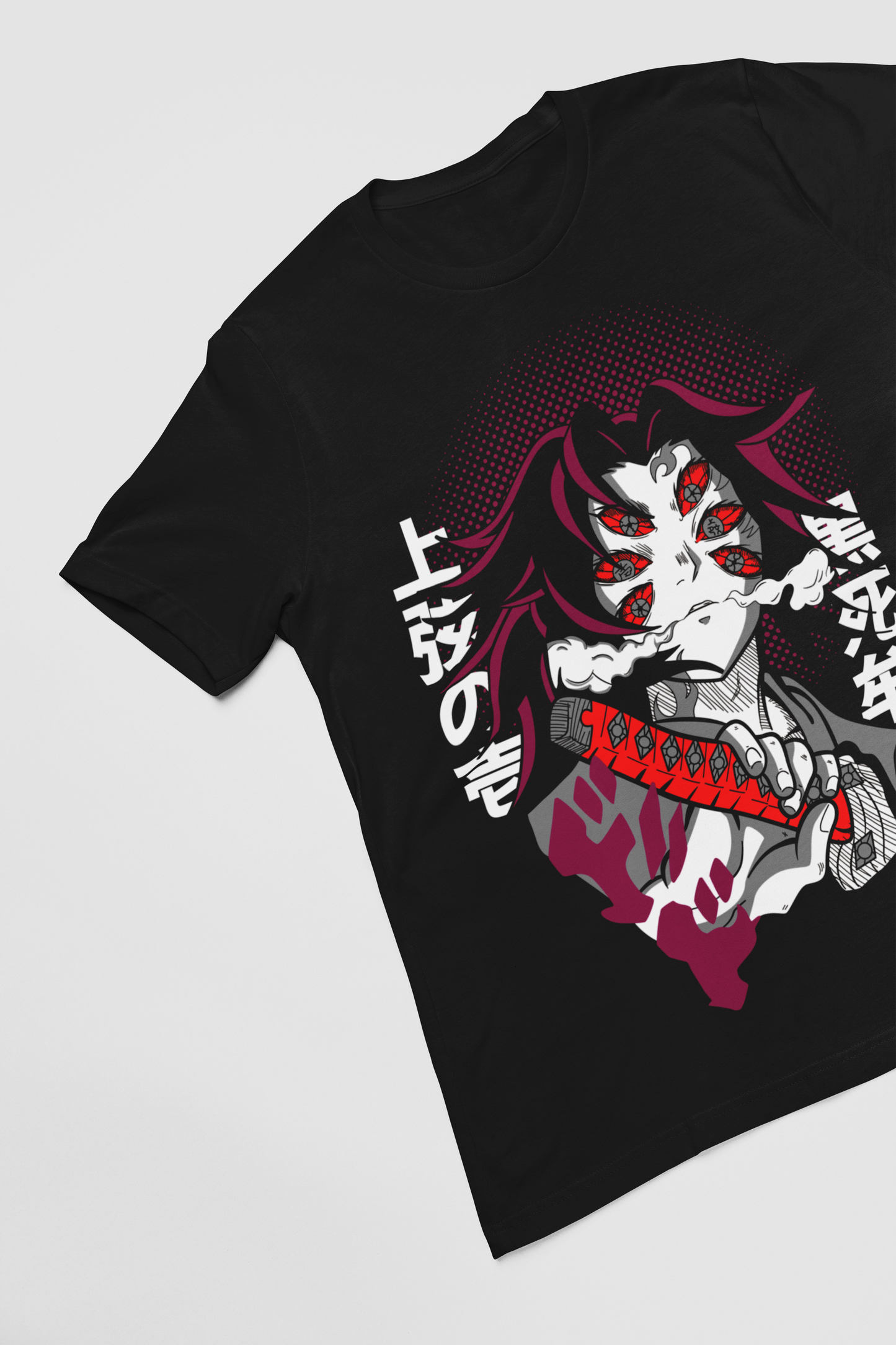 Kokushibo Demon Slayer Unisex Regular fit Tshirt, Anime Graphic T-shirt, Black, Cotton, Anime Print