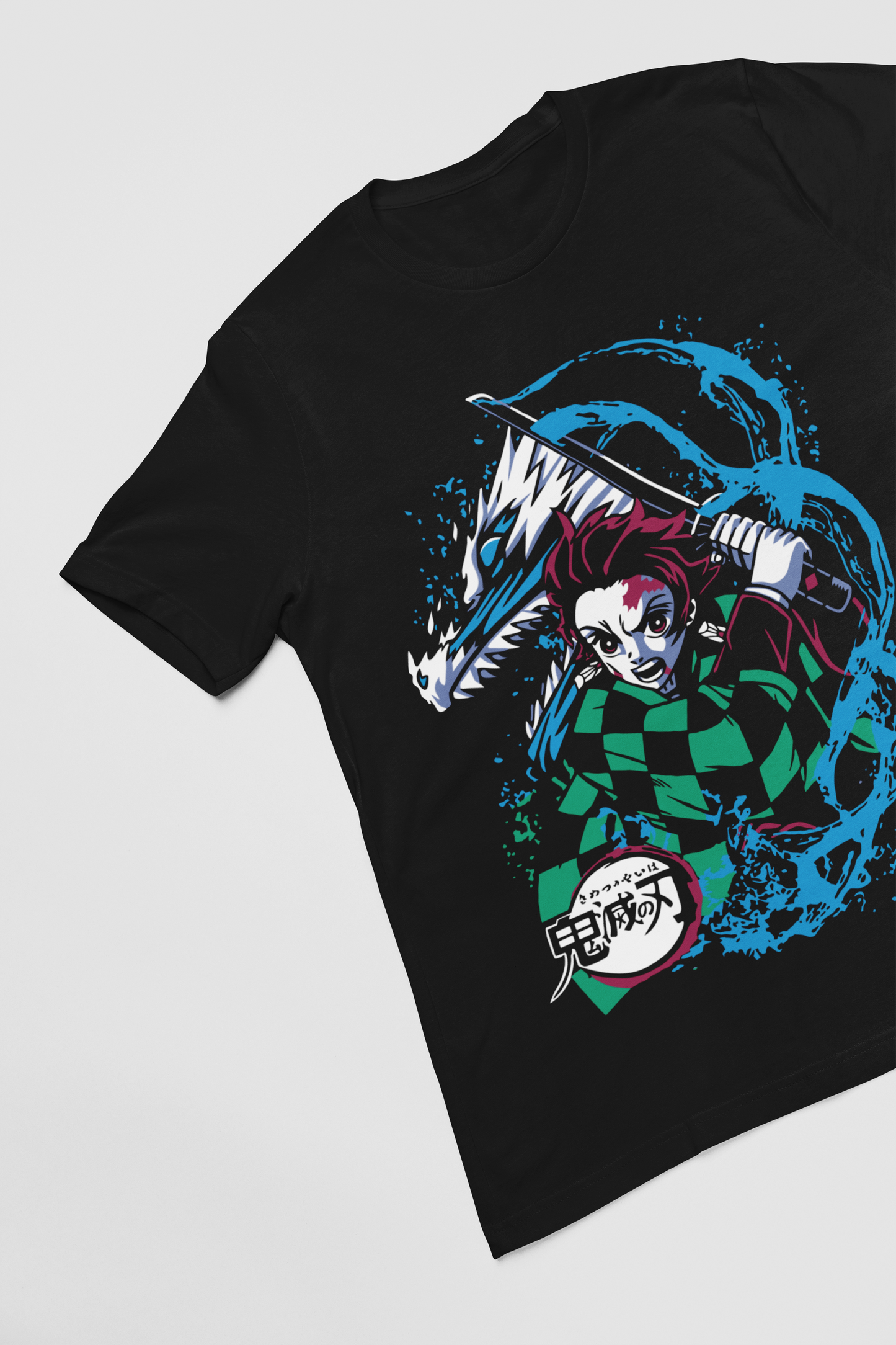 Tanjiro Kamado D-3 Demon Slayer Unisex Regular fit Tshirt, Anime Graphic T-shirt, Black, Cotton, Anime Print