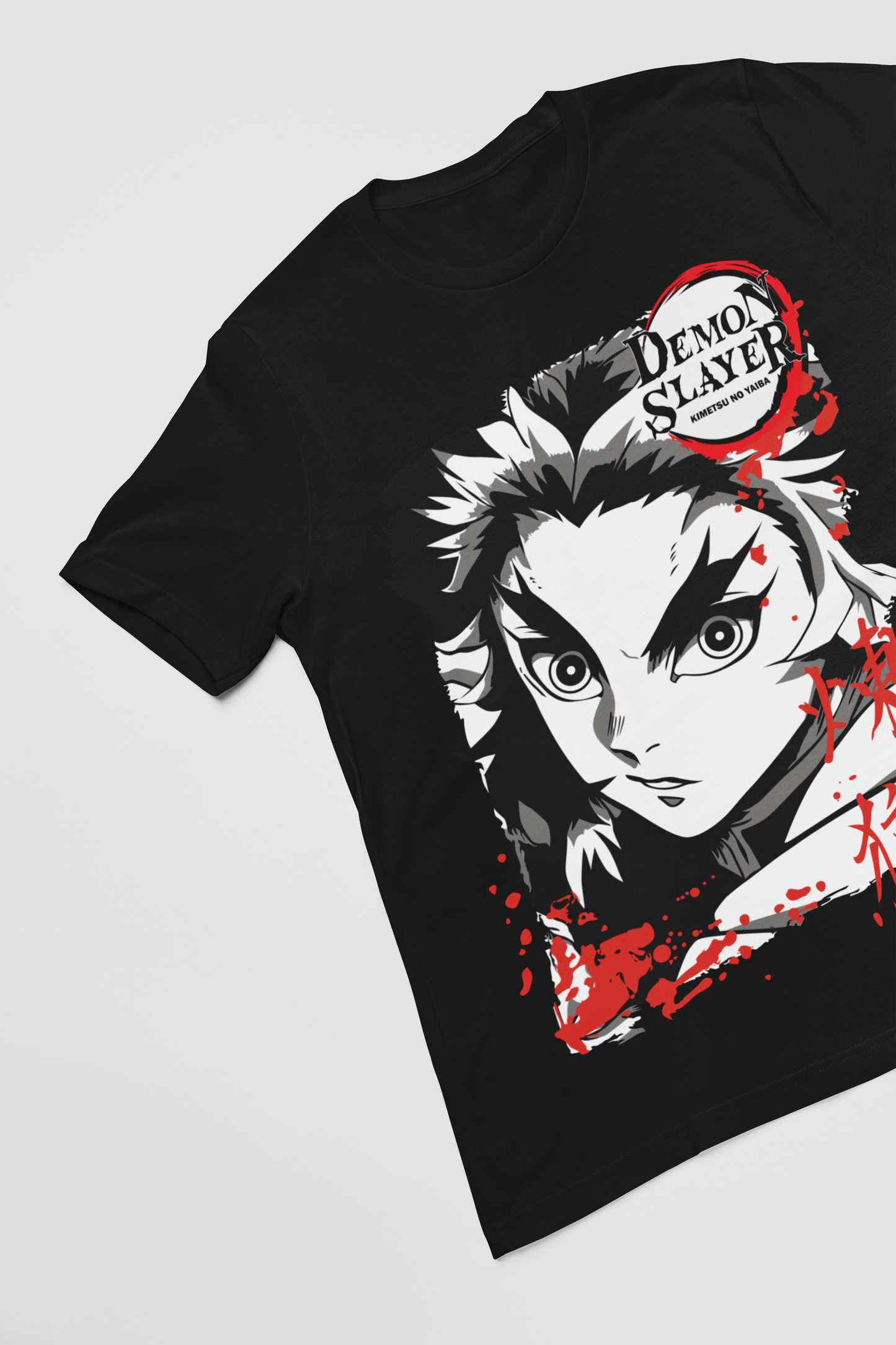 Kyōjurō Rengoku Demon Slayer Unisex Regular fit Tshirt, Anime Graphic T-shirt, Black, Cotton, Anime Print