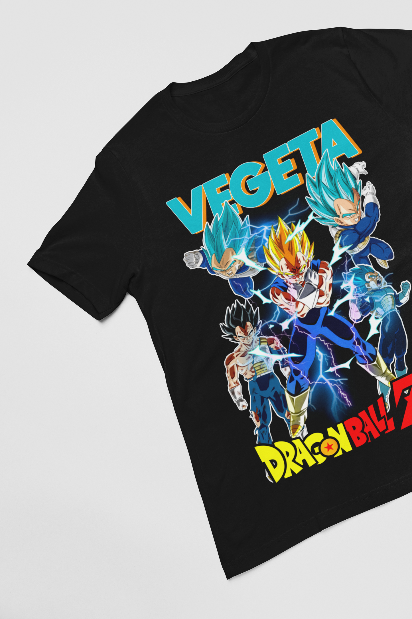 Vegeta Dragon Ball Z Unisex Regular fit Tshirt, Anime Graphic T-shirt, Black, Cotton, Anime Print