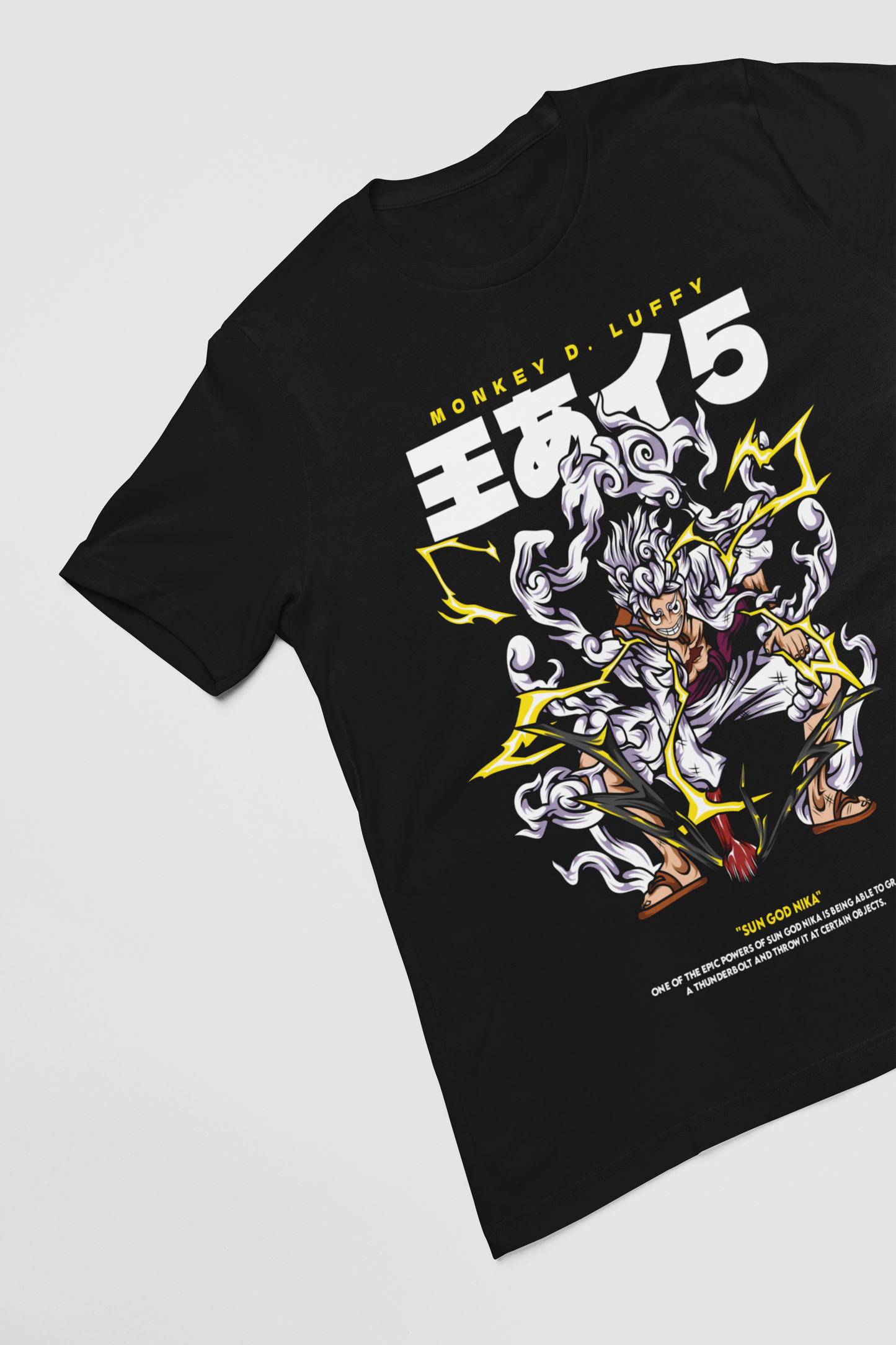 Monkey D. Luffy One Piece Unisex Regular fit Tshirt, Anime Graphic T-shirt, Black, Cotton, Anime Print