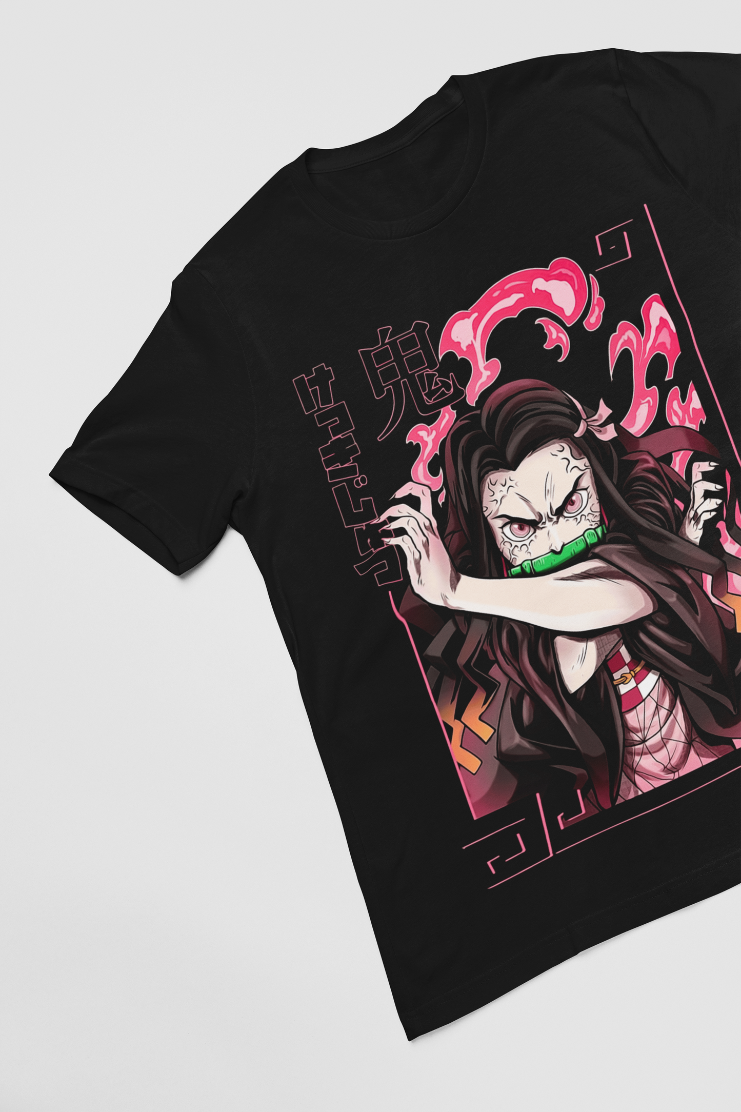 Nezuko Demon Slayer Unisex Regular fit Tshirt, Anime Graphic T-shirt, Black, Cotton, Anime Print