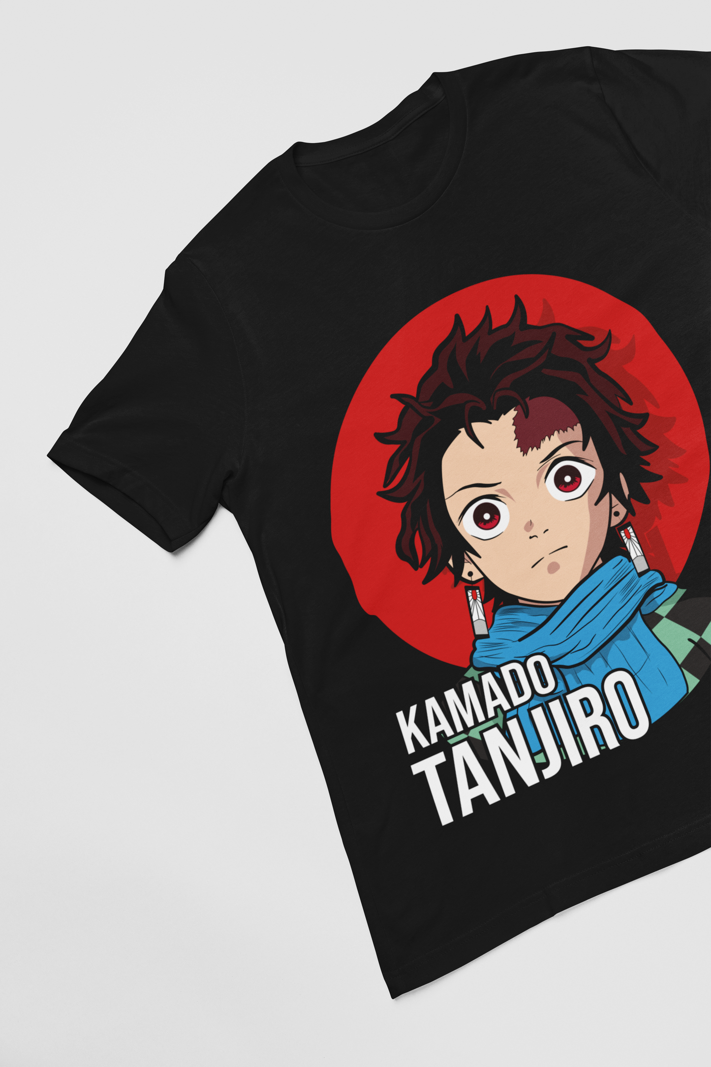 Tanjiro Kamado D-5 Demon Slayer Unisex Regular fit Tshirt, Anime Graphic T-shirt, Black, Cotton, Anime Print
