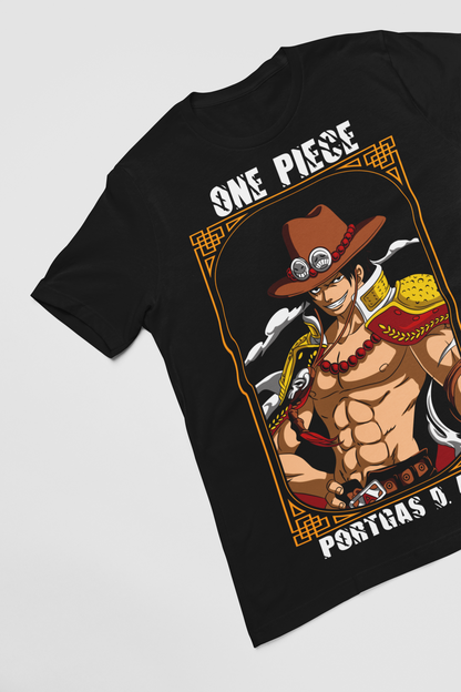 Portgas D. Ace One Piece  Unisex Regular fit Tshirt, Anime Graphic T-shirt, Black, Cotton, Anime Print