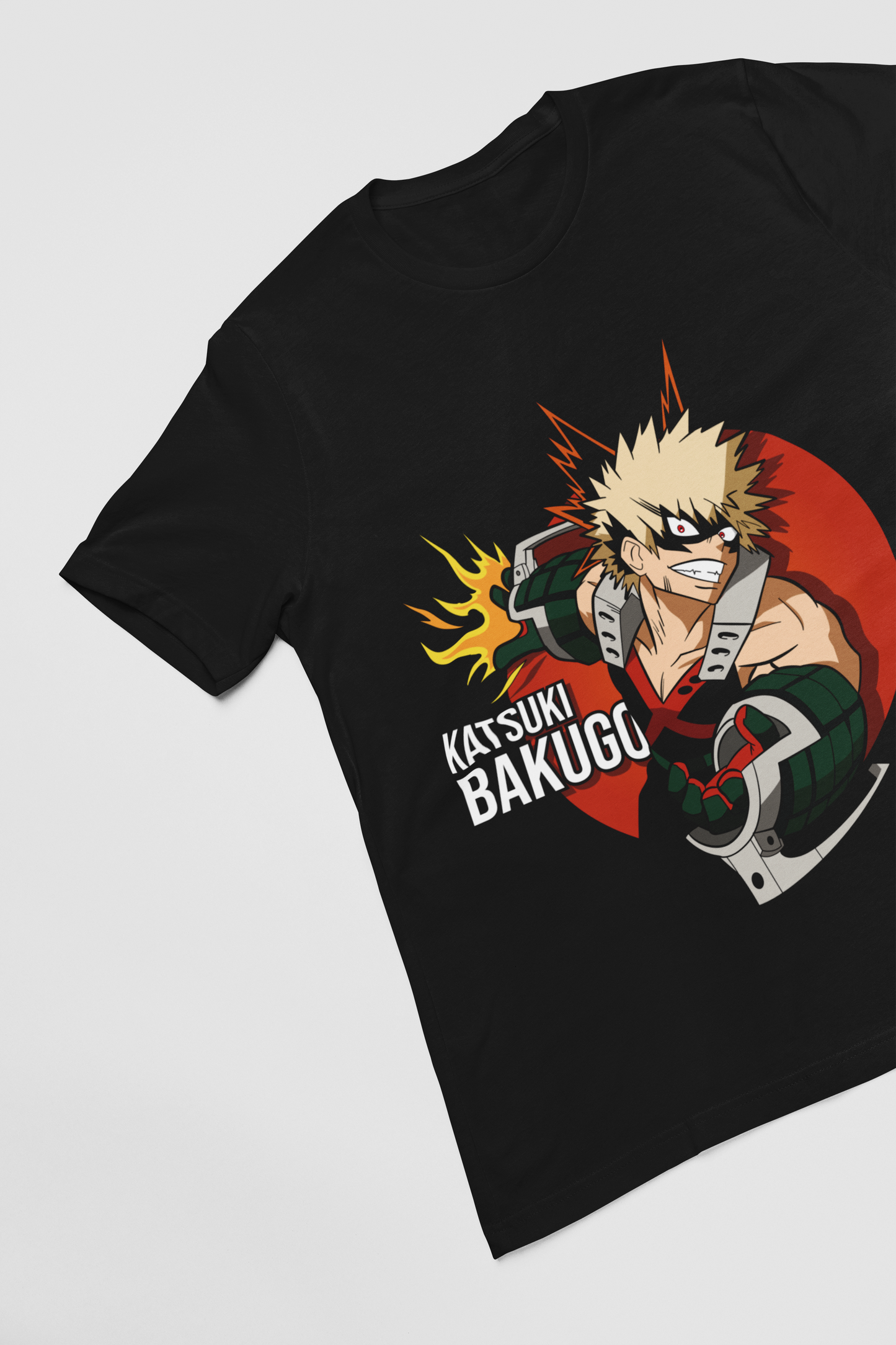Katsuki Bakugo My Hero Academia Unisex Regular fit Tshirt, Anime Graphic T-shirt, Black, Cotton, Anime Print