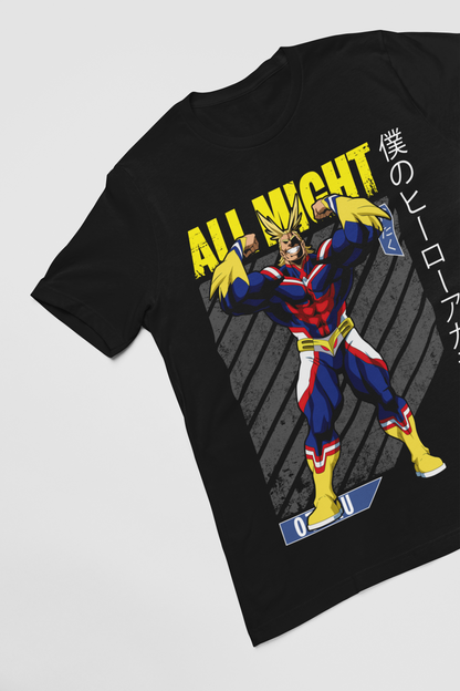 All Might My Hero Academia Unisex Regular fit Tshirt, Anime Graphic T-shirt, Black, Cotton, Anime Print