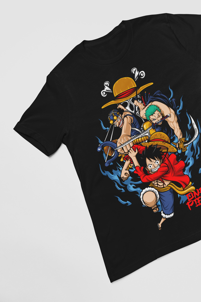 One Piece  Unisex Regular fit Tshirt, Anime Graphic T-shirt, Black, Cotton, Anime Print (OP-85)