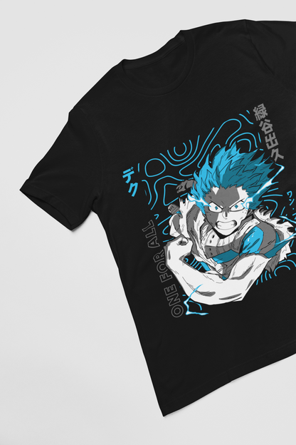 My Hero Academia Unisex Regular fit Tshirt, Anime Graphic T-shirt, Black, Cotton, Anime Print (MHA-38)