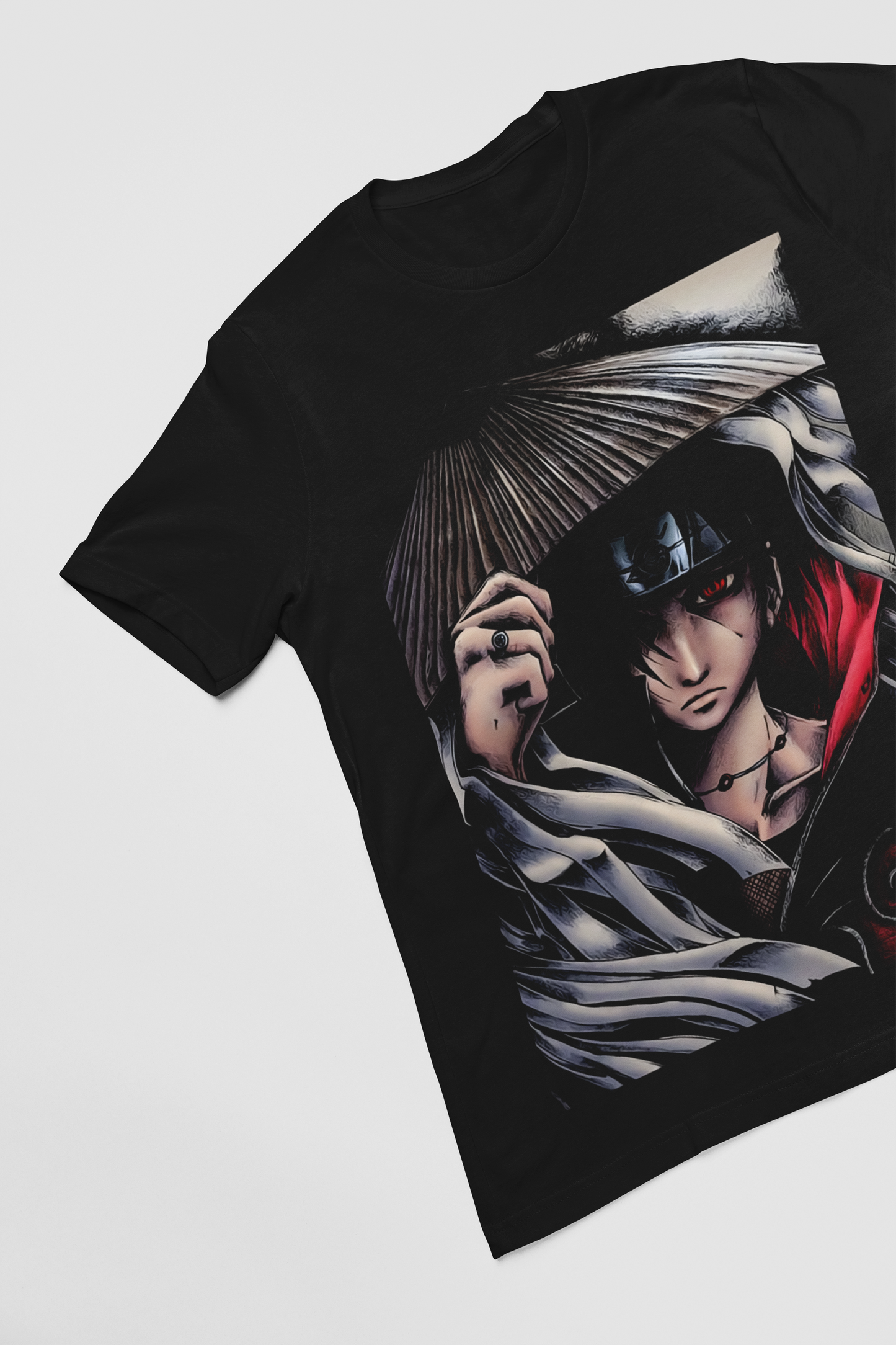 Itachi Uchiha Naruto Unisex Regular fit Tshirt, Anime Graphic T-shirt, Black, Cotton, Anime Print