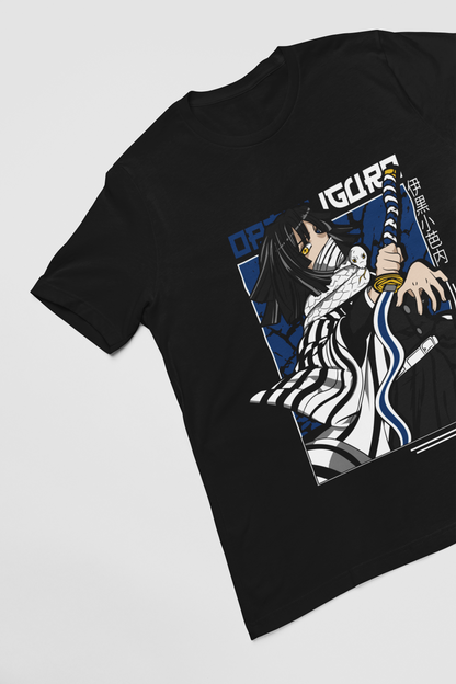Obanai Iguro Demon Slayer Unisex Regular fit Tshirt, Anime Graphic T-shirt, Black, Cotton, Anime Print