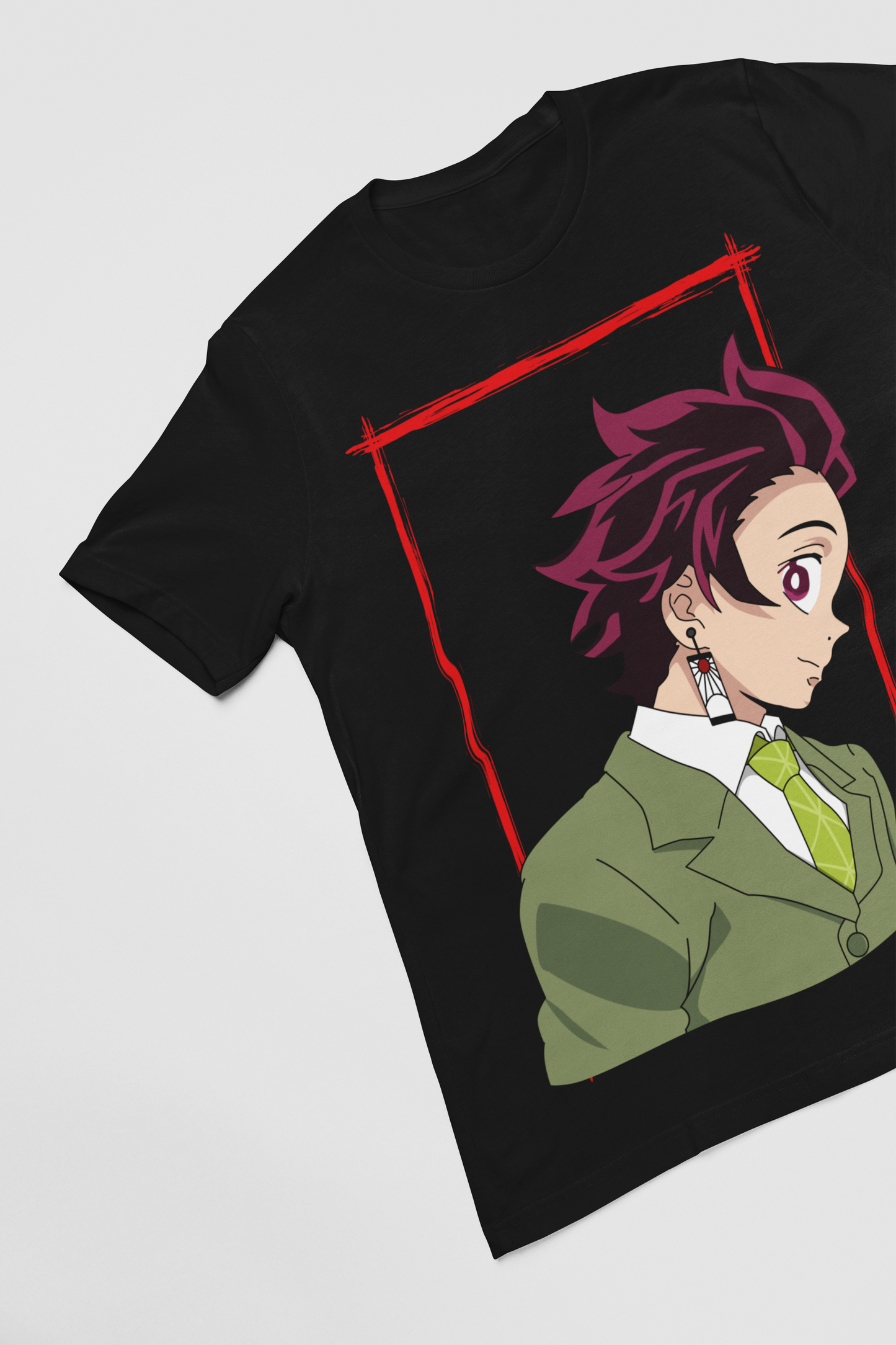 Tanjiro Kamado D-4 Demon Slayer Unisex Regular fit Tshirt, Anime Graphic T-shirt, Black, Cotton, Anime Print