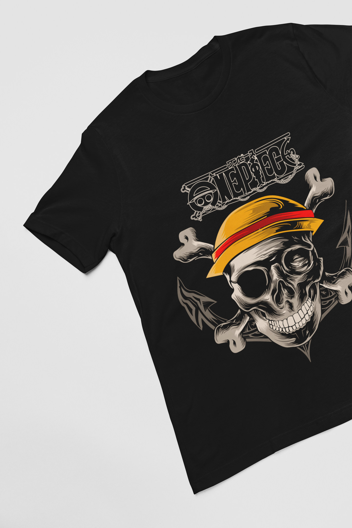 One Piece  Unisex Regular fit Tshirt, Anime Graphic T-shirt, Black, Cotton, Anime Print (OP-66)