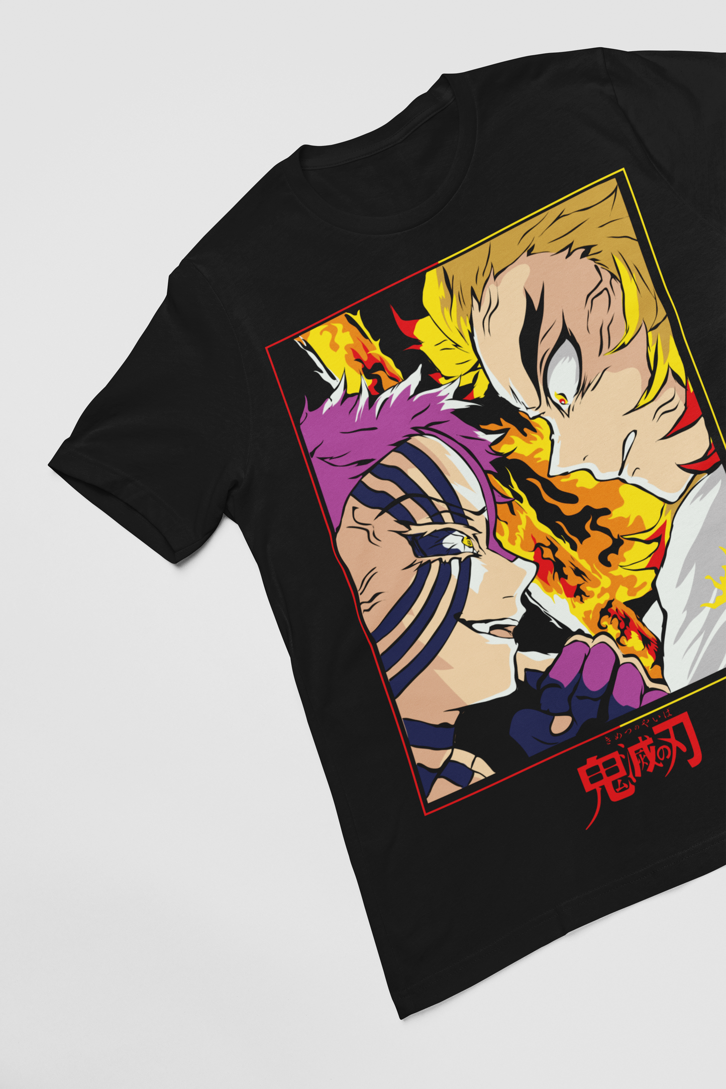 Demon Slayer Unisex Regular fit Tshirt, Anime Graphic T-shirt, Black, Cotton, Anime Print (D032)