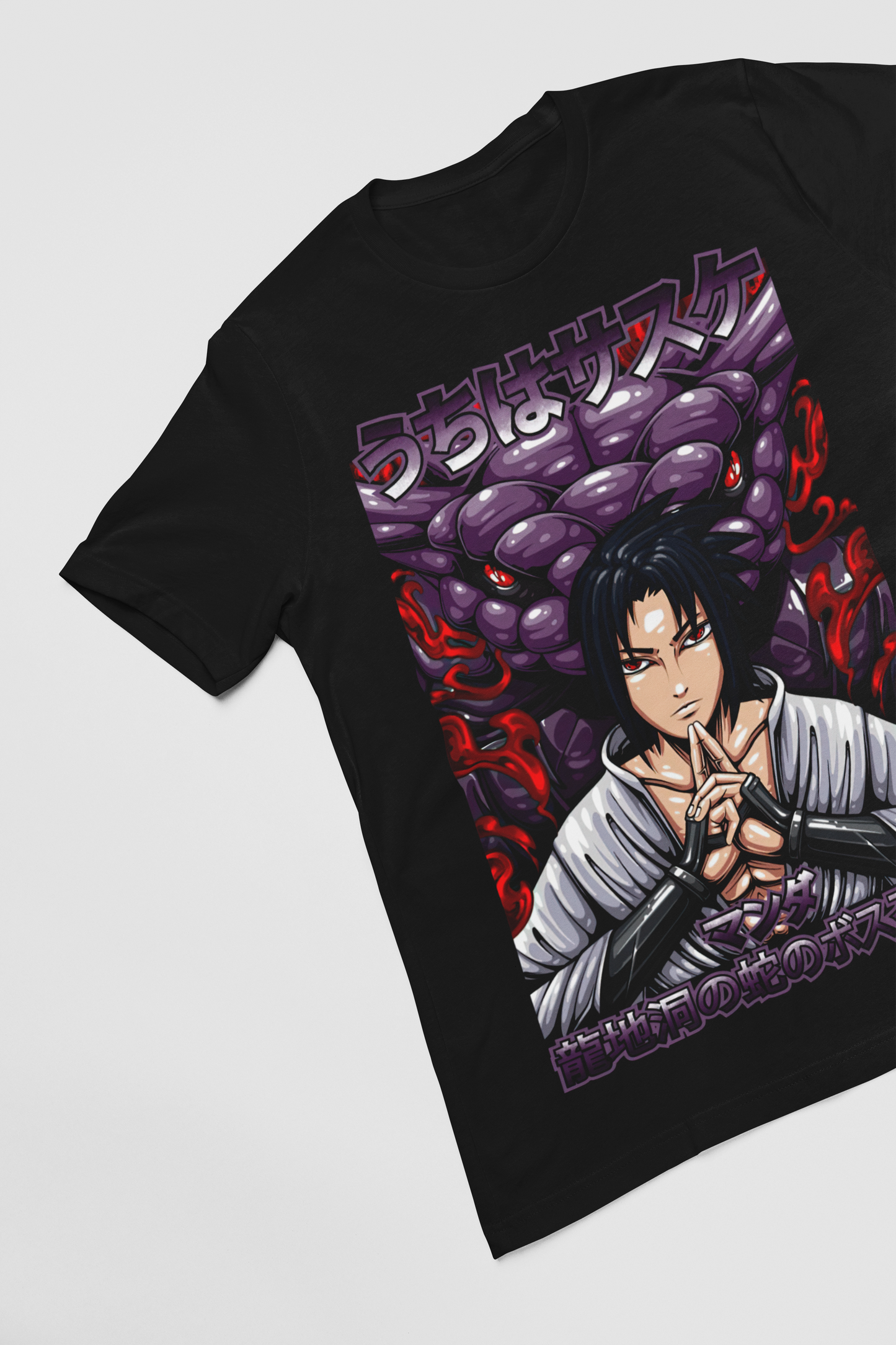 Sasuke Uchiha Naruto  Unisex Regular fit Tshirt, Anime Graphic T-shirt, Black, Cotton, Anime Print