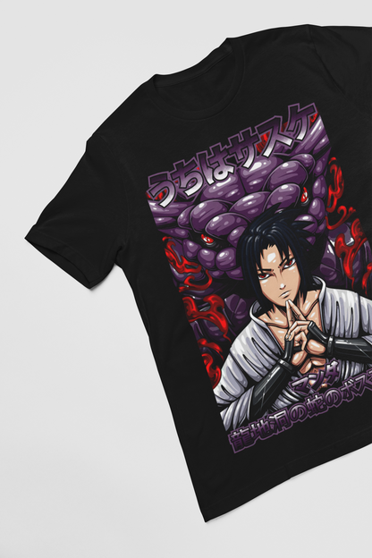 Sasuke Uchiha Naruto  Unisex Regular fit Tshirt, Anime Graphic T-shirt, Black, Cotton, Anime Print