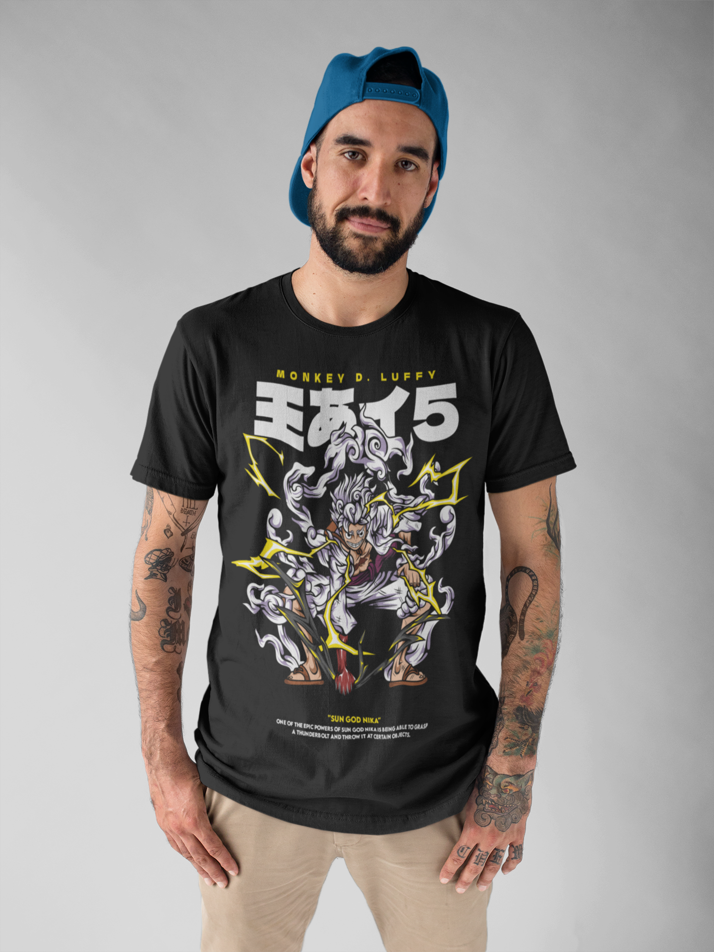 Monkey D. Luffy One Piece Unisex Regular fit Tshirt, Anime Graphic T-shirt, Black, Cotton, Anime Print