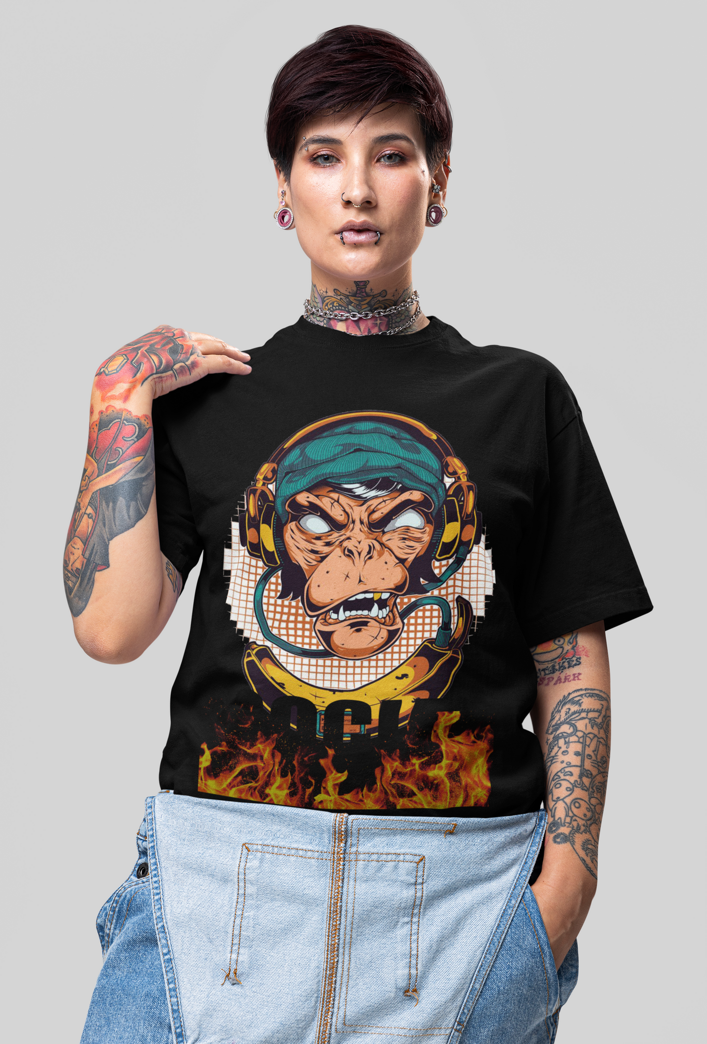 Funky Style 32 Unisex Regular fit Tshirt, Anime Graphic T-shirt, Black, Cotton, Anime Print