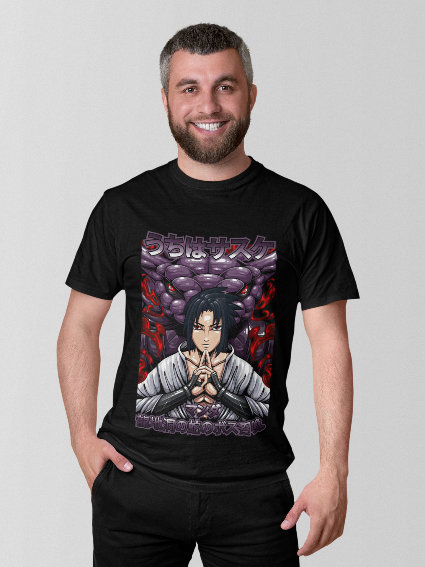 Sasuke Uchiha Naruto  Unisex Regular fit Tshirt, Anime Graphic T-shirt, Black, Cotton, Anime Print