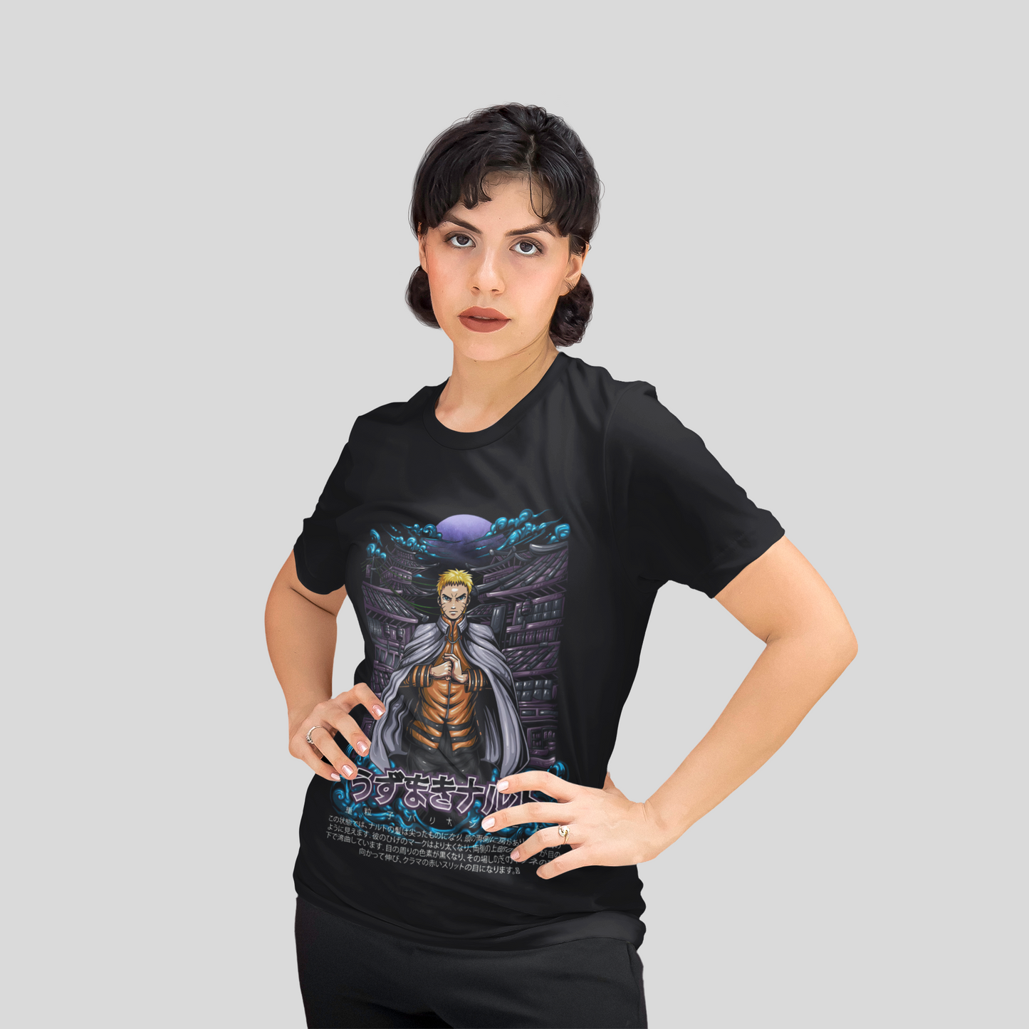Naruto (D-2) Unisex Regular fit Tshirt, Anime Graphic T-shirt, Black, Cotton, Anime Print